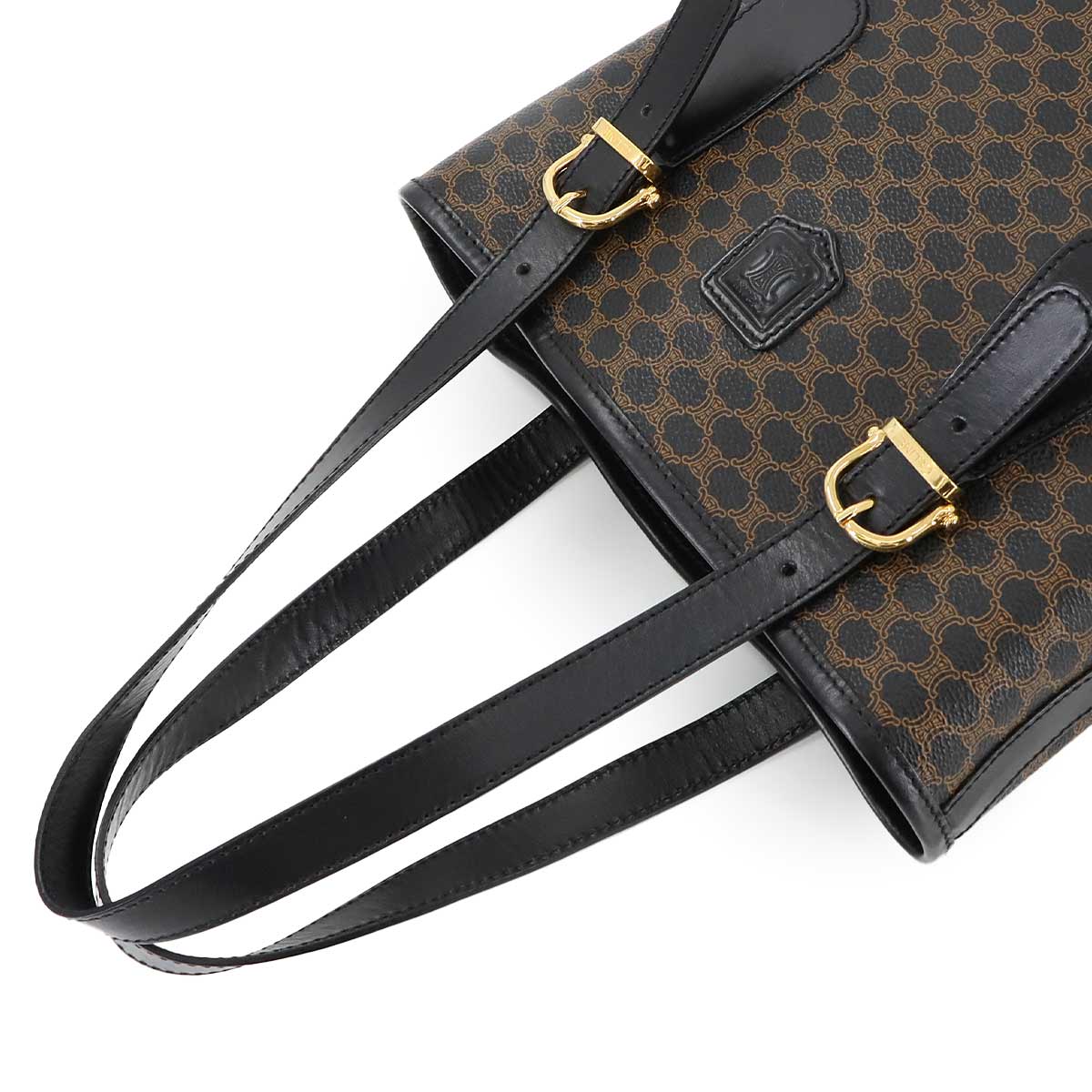 Macadam Tote Bag PVC Leather Black Brown Vintage Purse