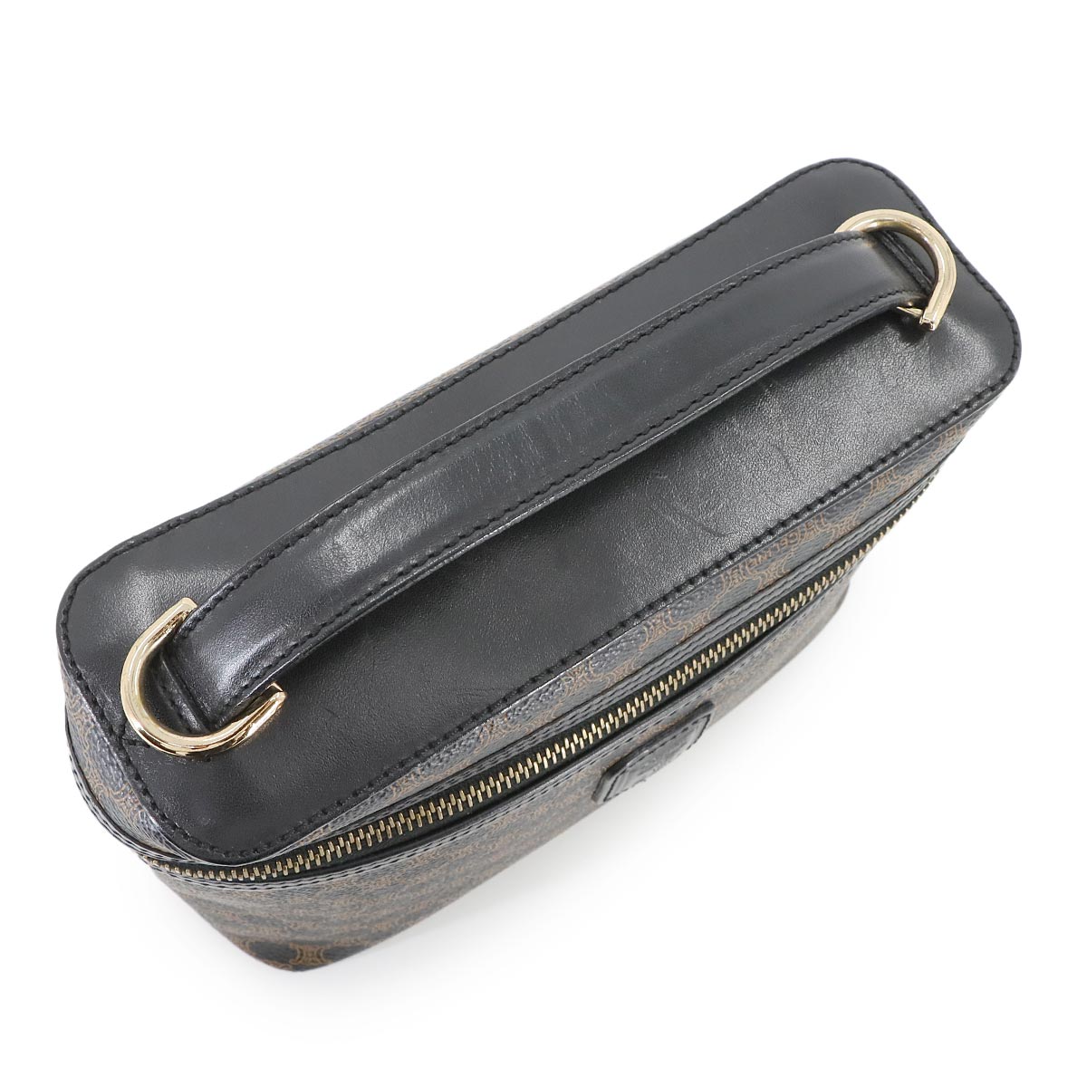 Macadam Vanity Hand Bag Leather PVC Black Brown Purse
