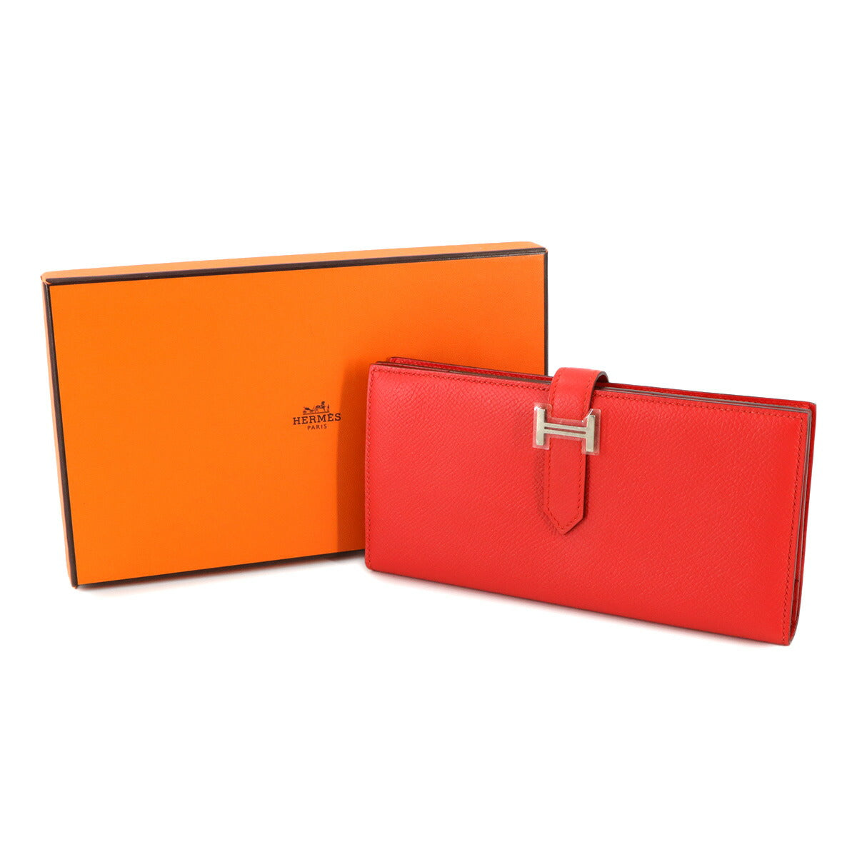 Bearn Soufflet Long Wallet Epsom Rouge Tomato