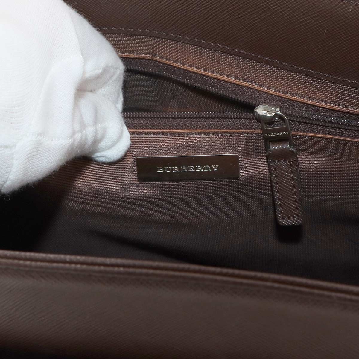 Plaid Tote Bag Canvas Leather Beige Brown Purse