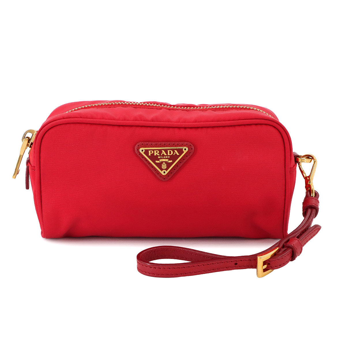 Pouch Nylon Saffiano Leather Red 1NE175 Purse