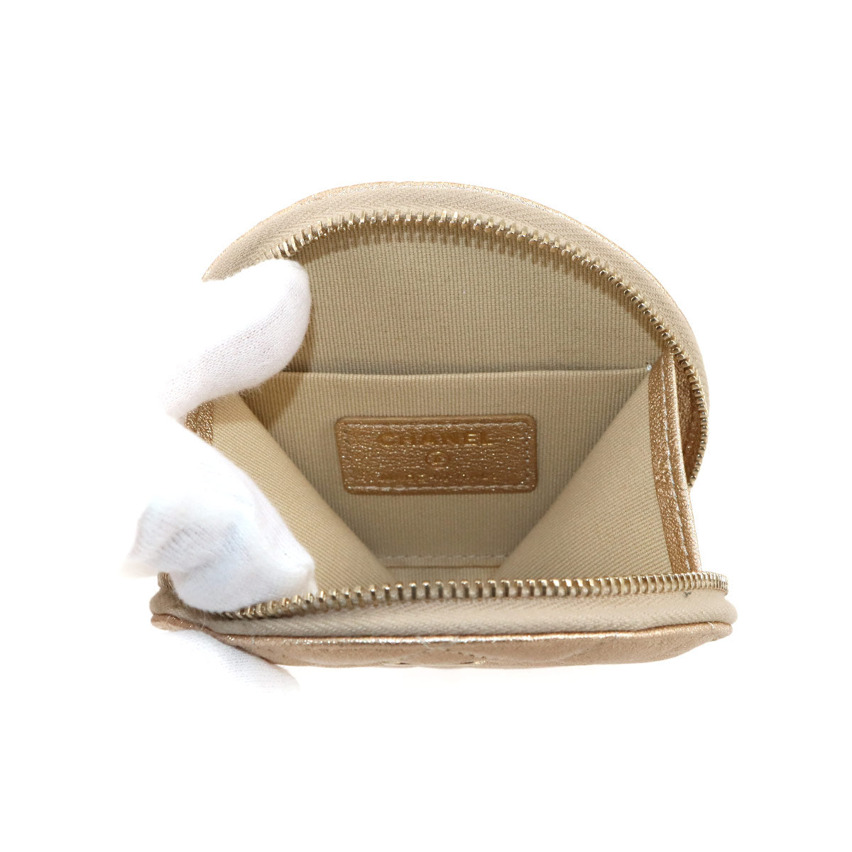 Matelasse Coin Purse AirPods Pro Case Leather Gold