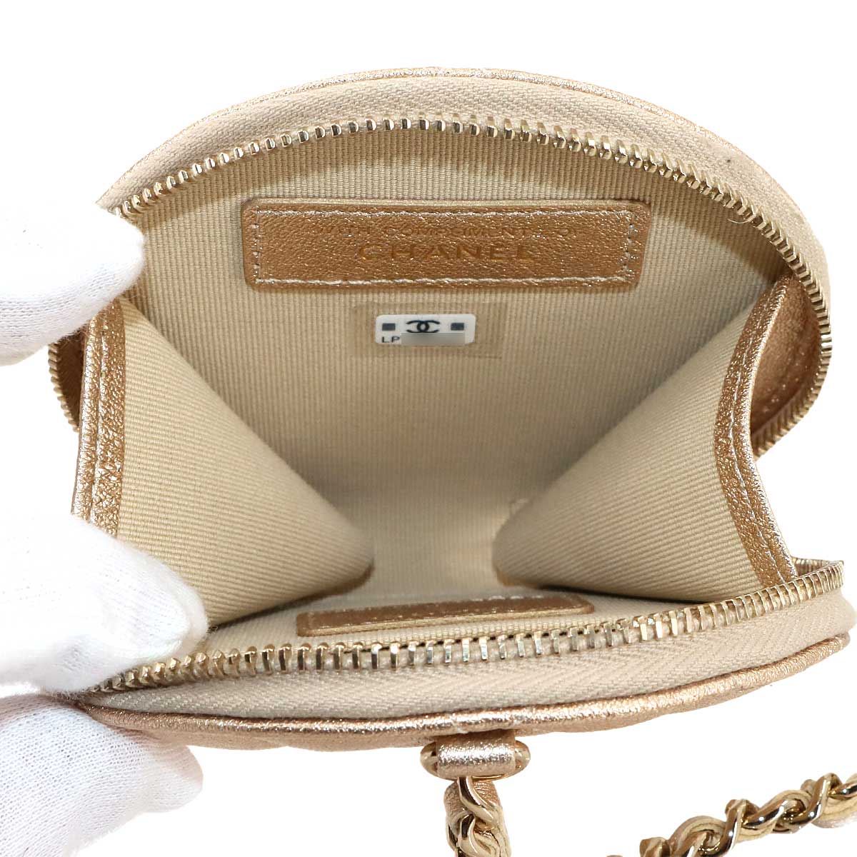 Matelasse Coin Purse AirPods Pro Case Leather Gold