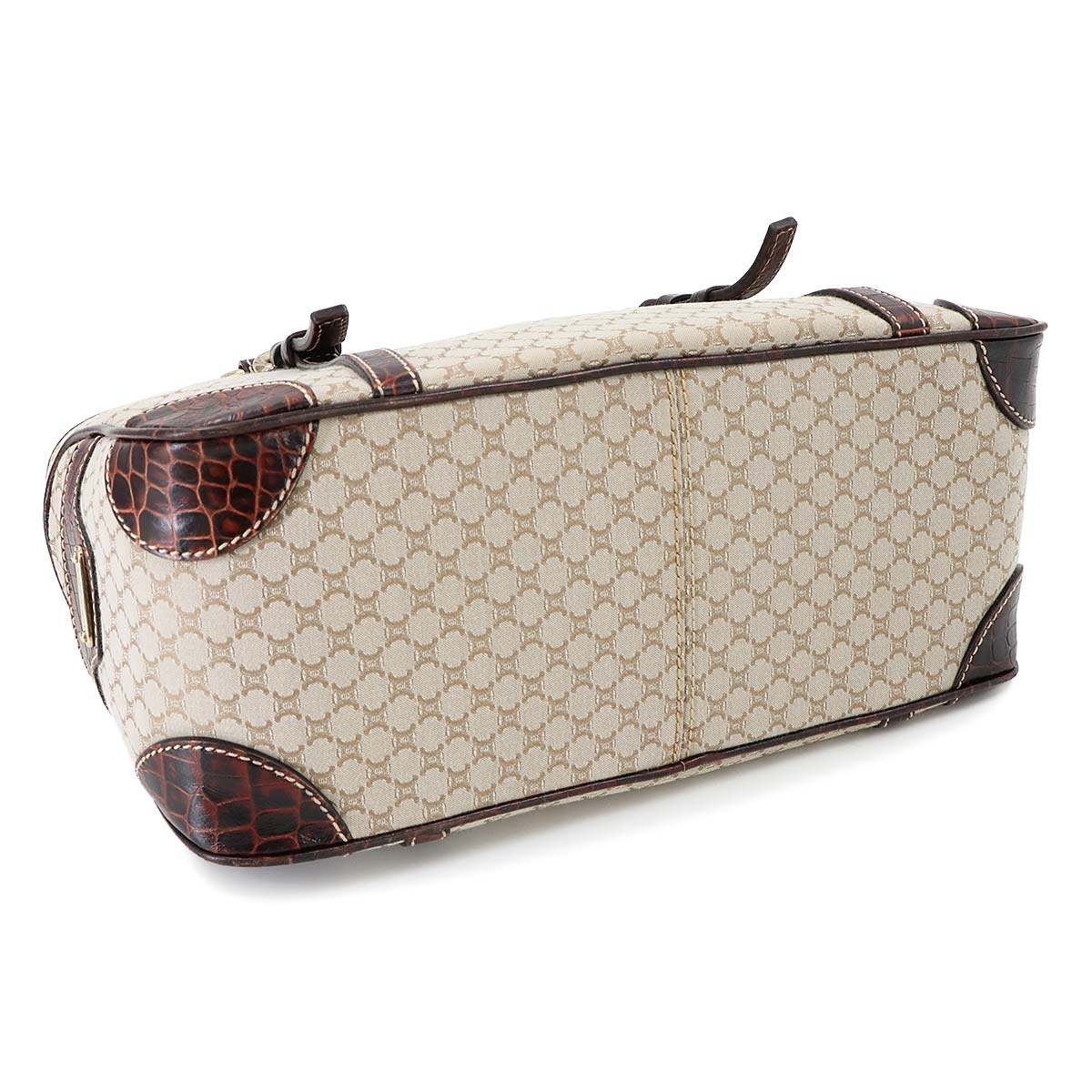 Macadam Boogie Hand Bag Canvas Leather Beige Brown Vintage