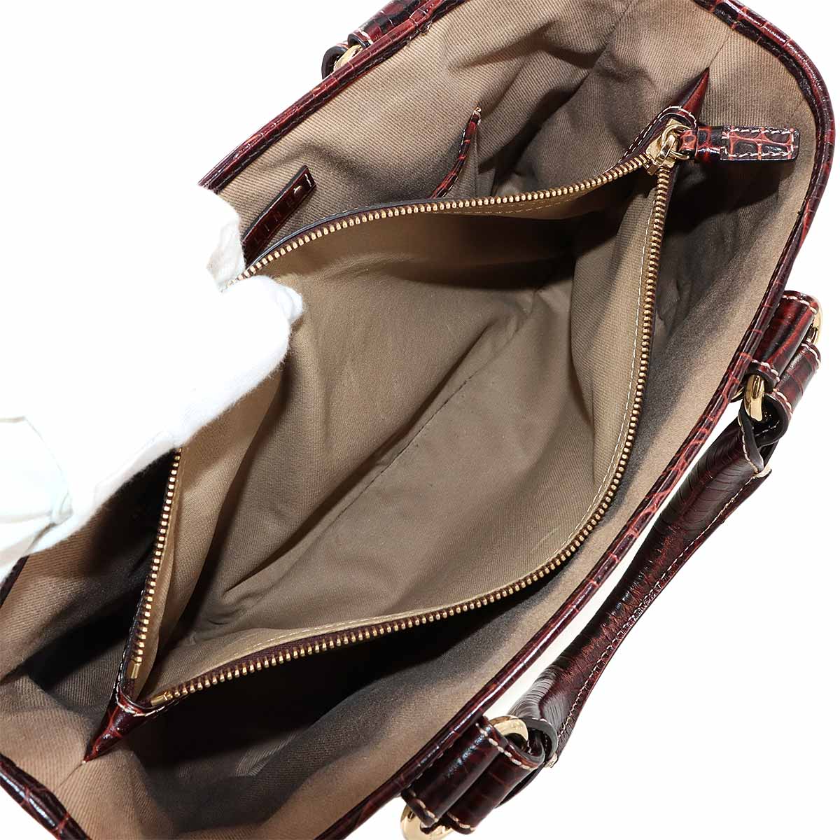 Macadam Boogie Hand Bag Canvas Leather Beige Brown Vintage