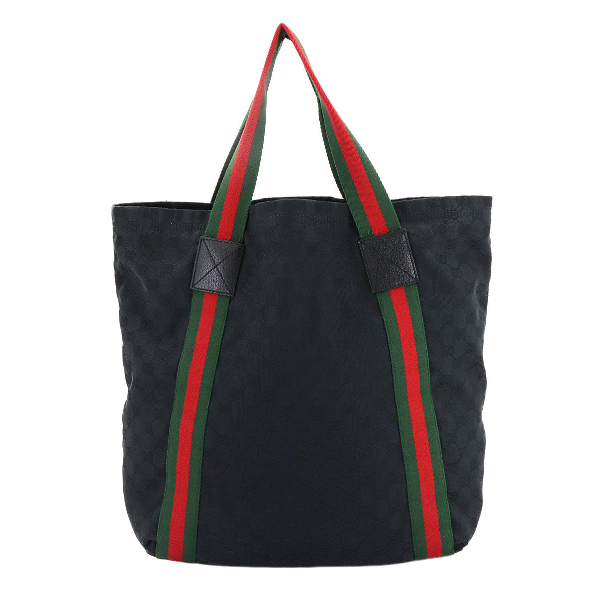 GG Canvas Sherry Line Tote Bag Leather Black 189669 Purse