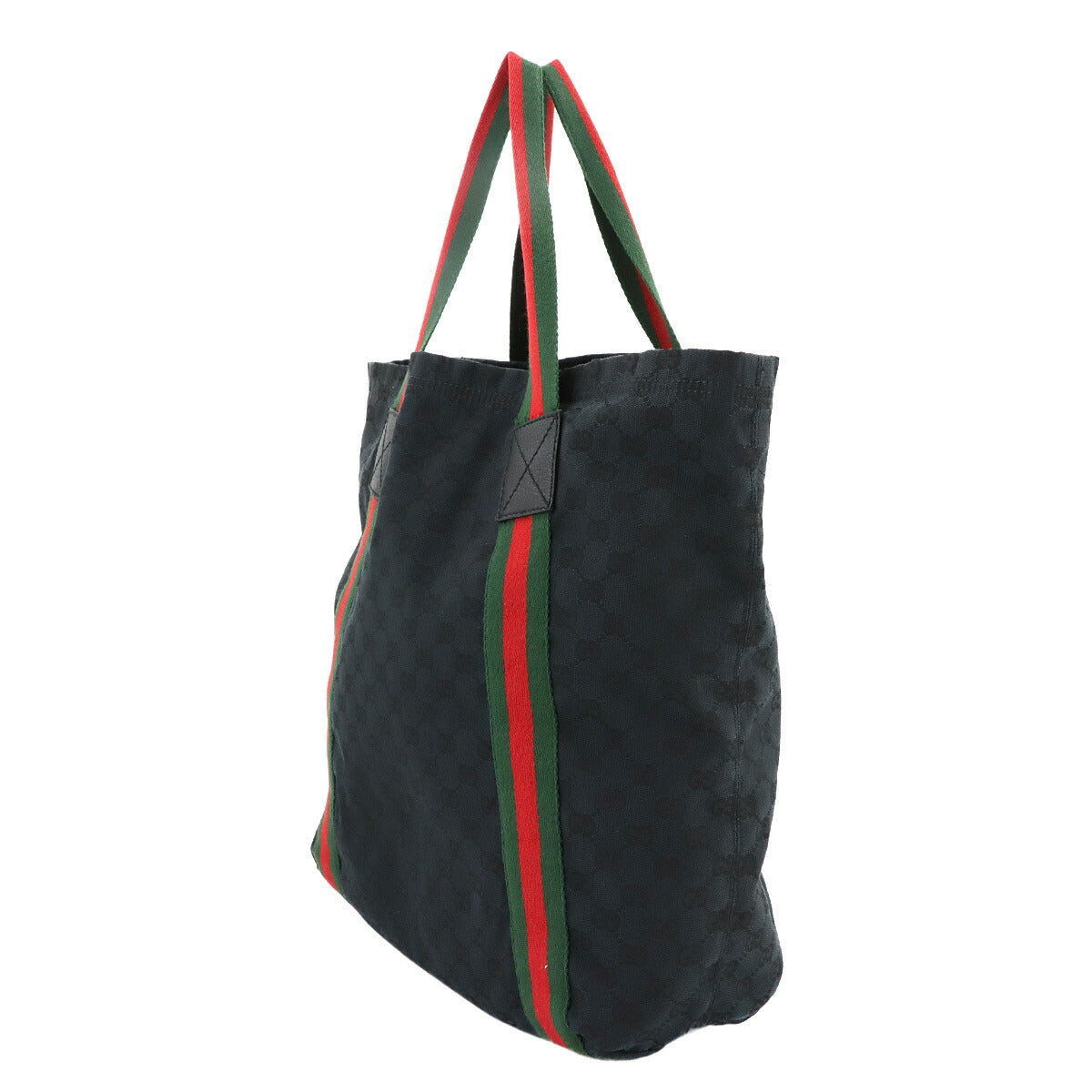 GG Canvas Sherry Line Tote Bag Leather Black 189669 Purse