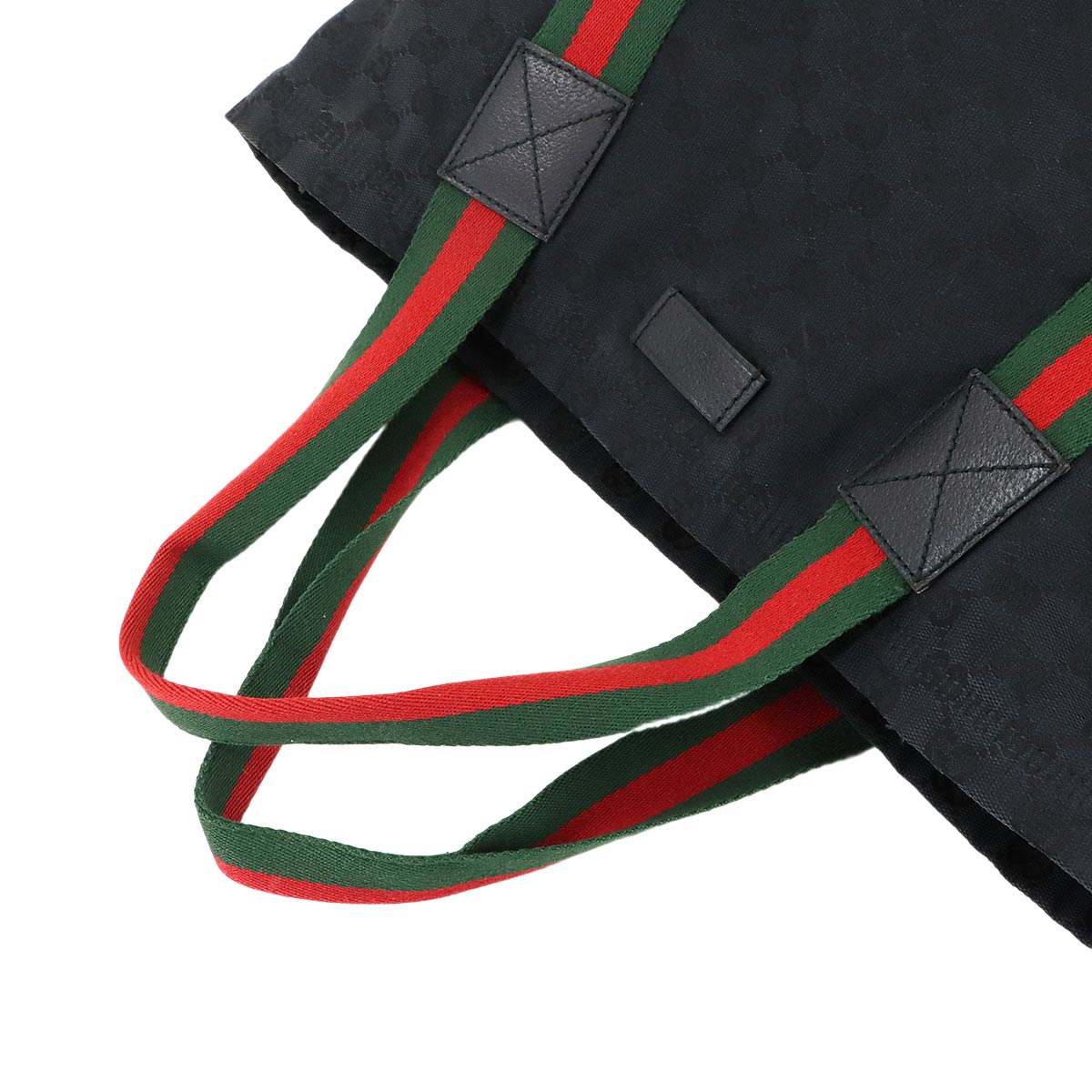 GG Canvas Sherry Line Tote Bag Leather Black 189669 Purse