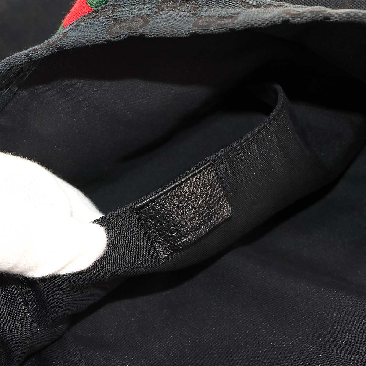 GG Canvas Sherry Line Tote Bag Leather Black 189669 Purse