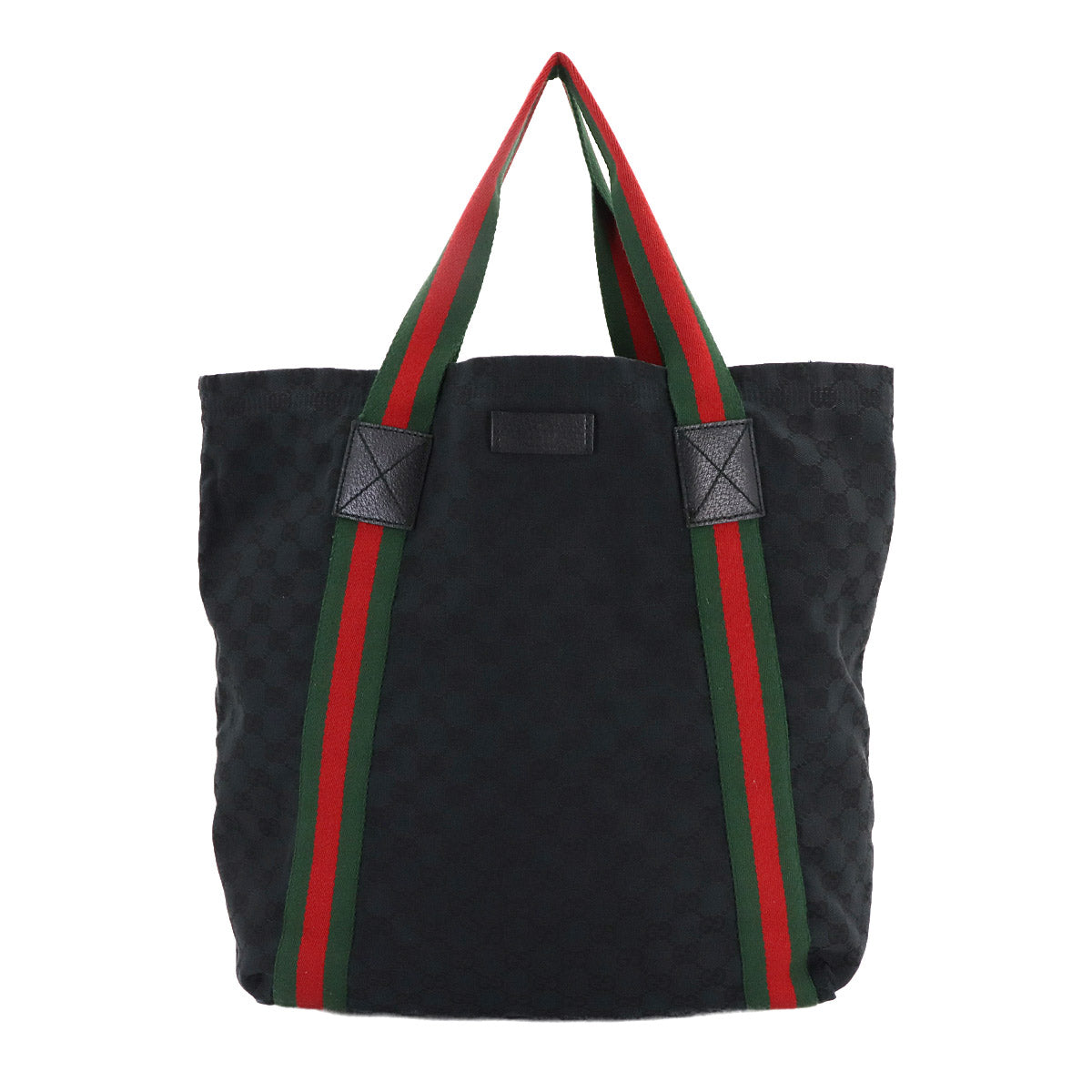 GG Canvas Sherry Line Tote Bag Leather Black 189669 Purse