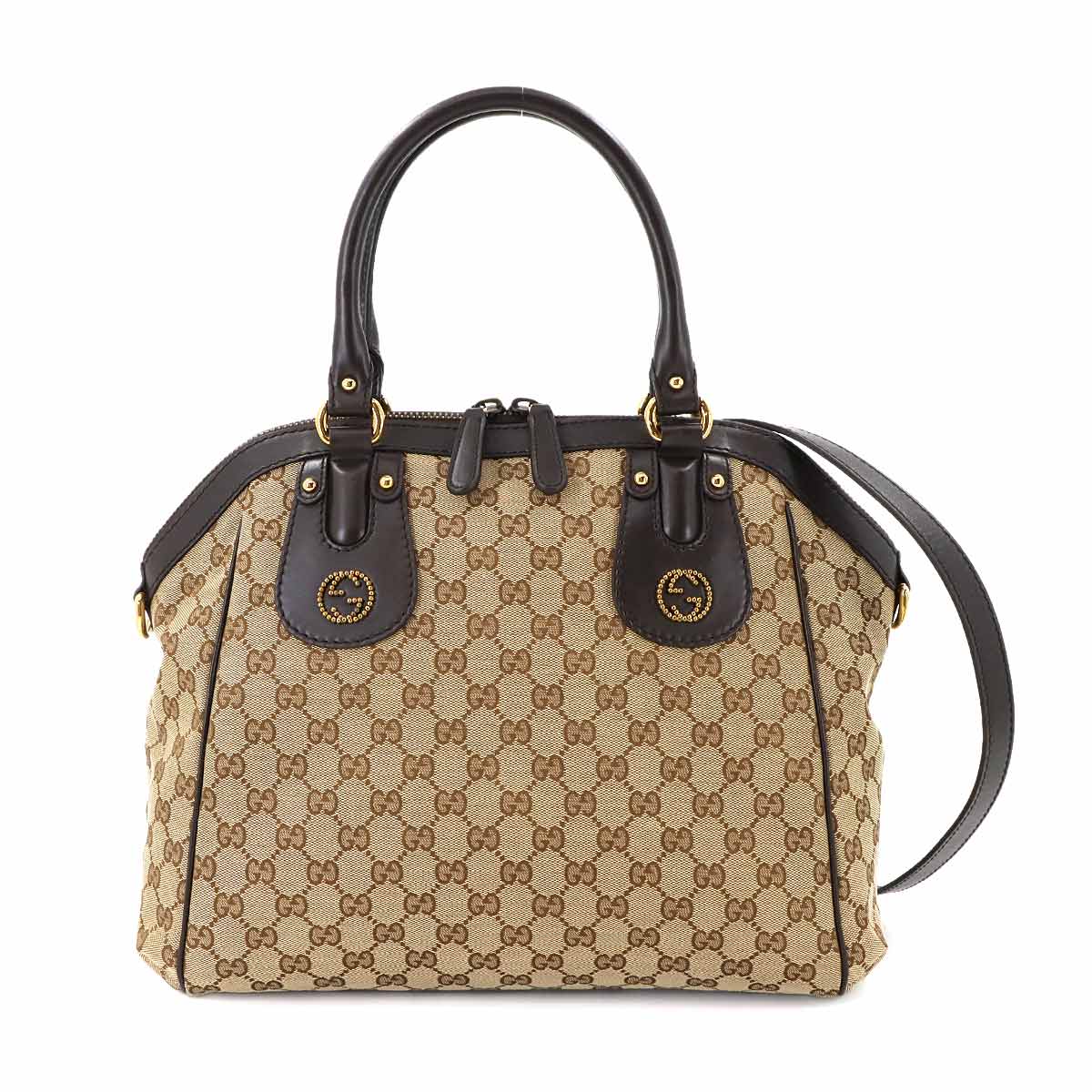 GG Canvas Scarlett 2way Tote Shoulder Bag Leather Beige 282299