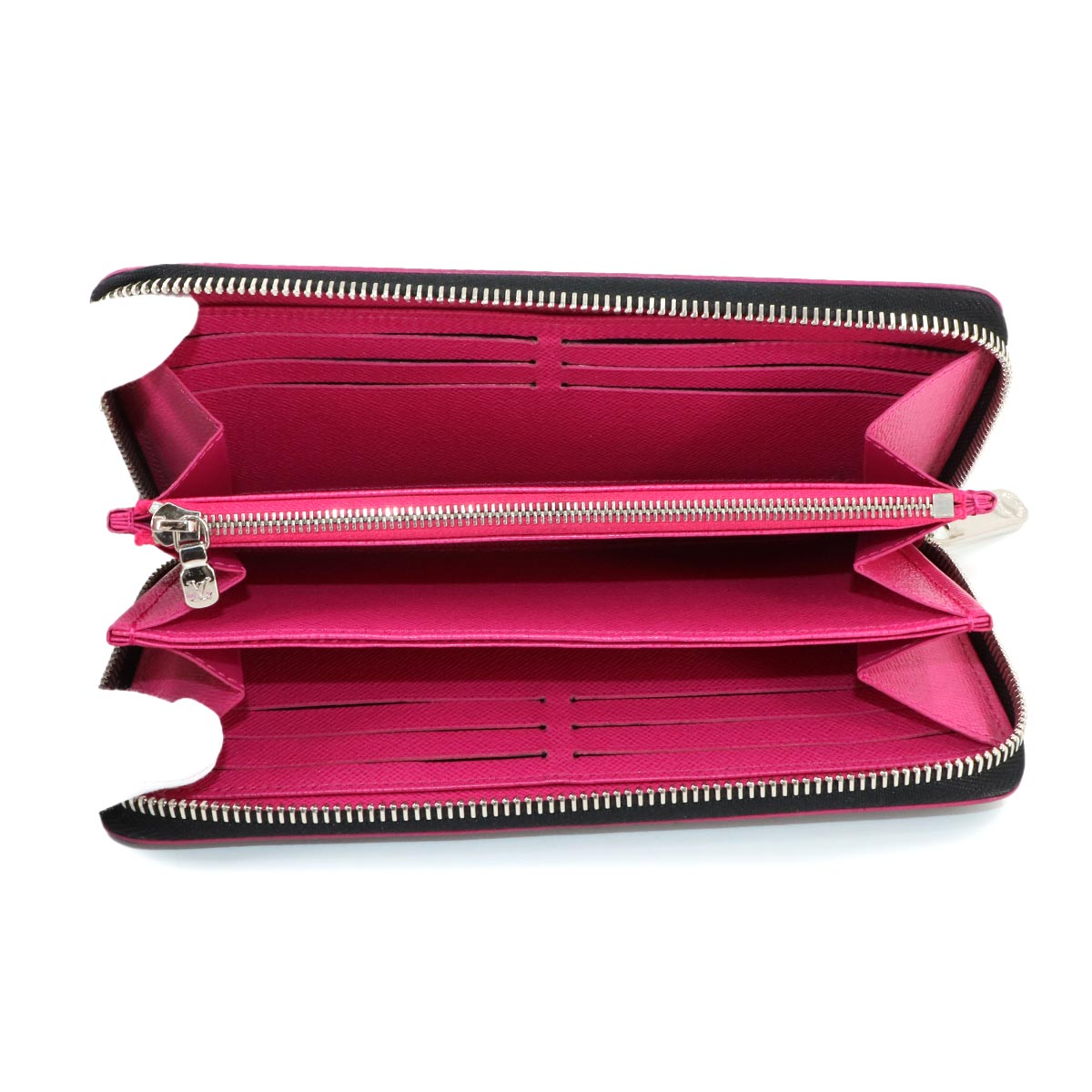 Epi Zippy Wallet Leather Noir Hot Pink M64838 Purse