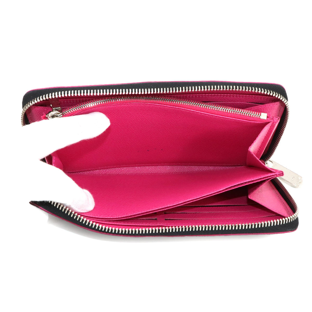Epi Zippy Wallet Leather Noir Hot Pink M64838 Purse