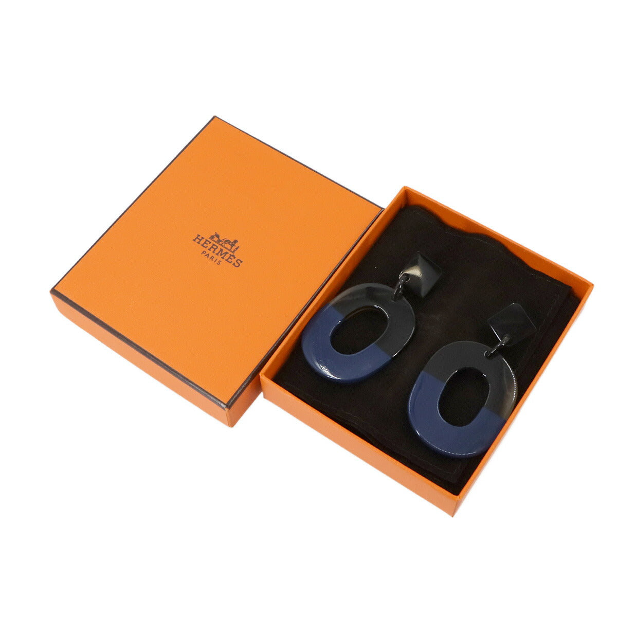 Isthme Ism Earrings Buffalo Horn Brown Navy