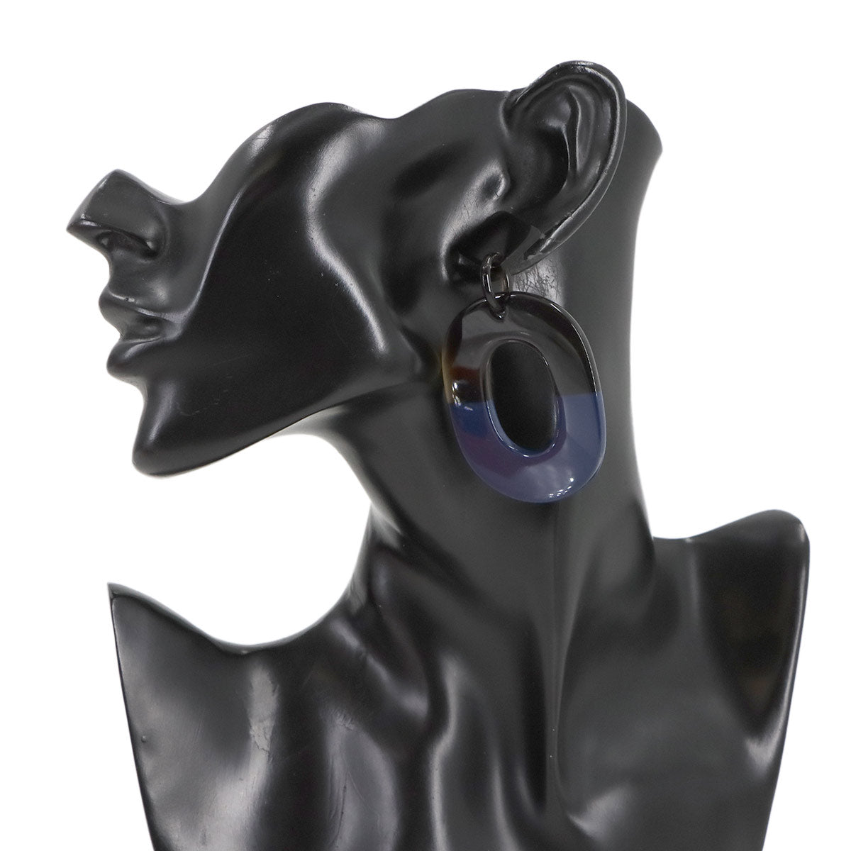 Isthme Ism Earrings Buffalo Horn Brown Navy