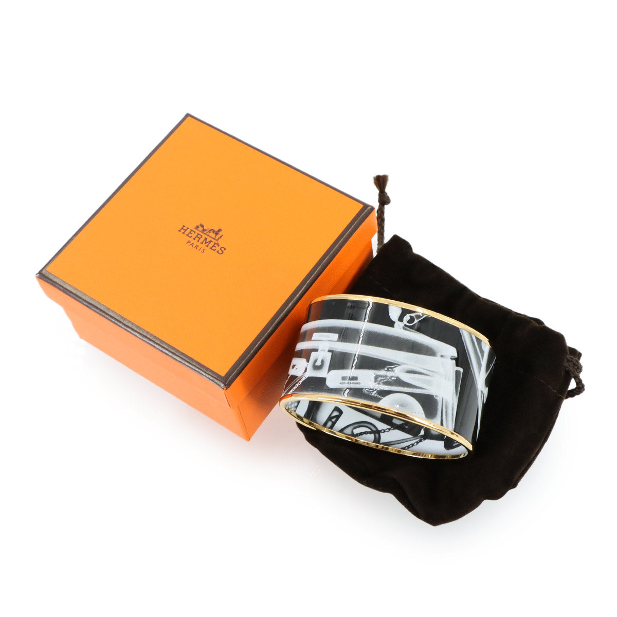 Email TGM Bangle Please Check-In Black White Gold Accessory