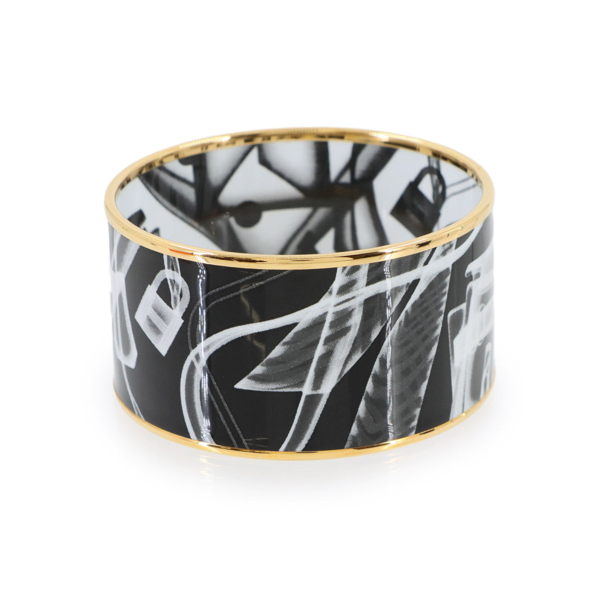 Email TGM Bangle Please Check-In Black White Gold Accessory