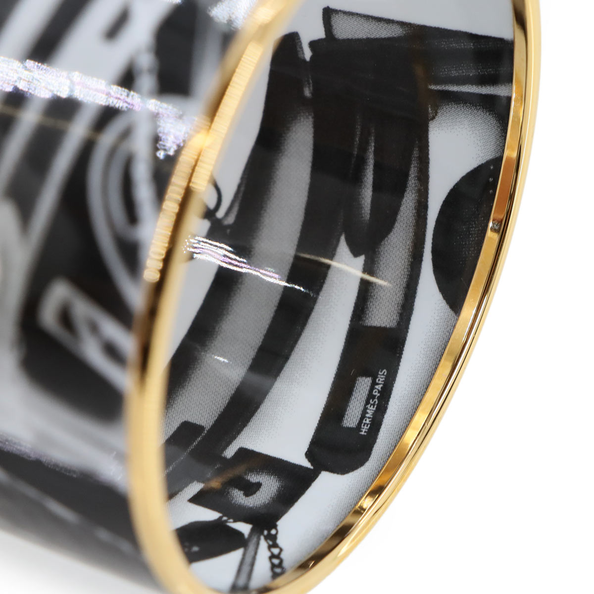 Email TGM Bangle Please Check-In Black White Gold Accessory