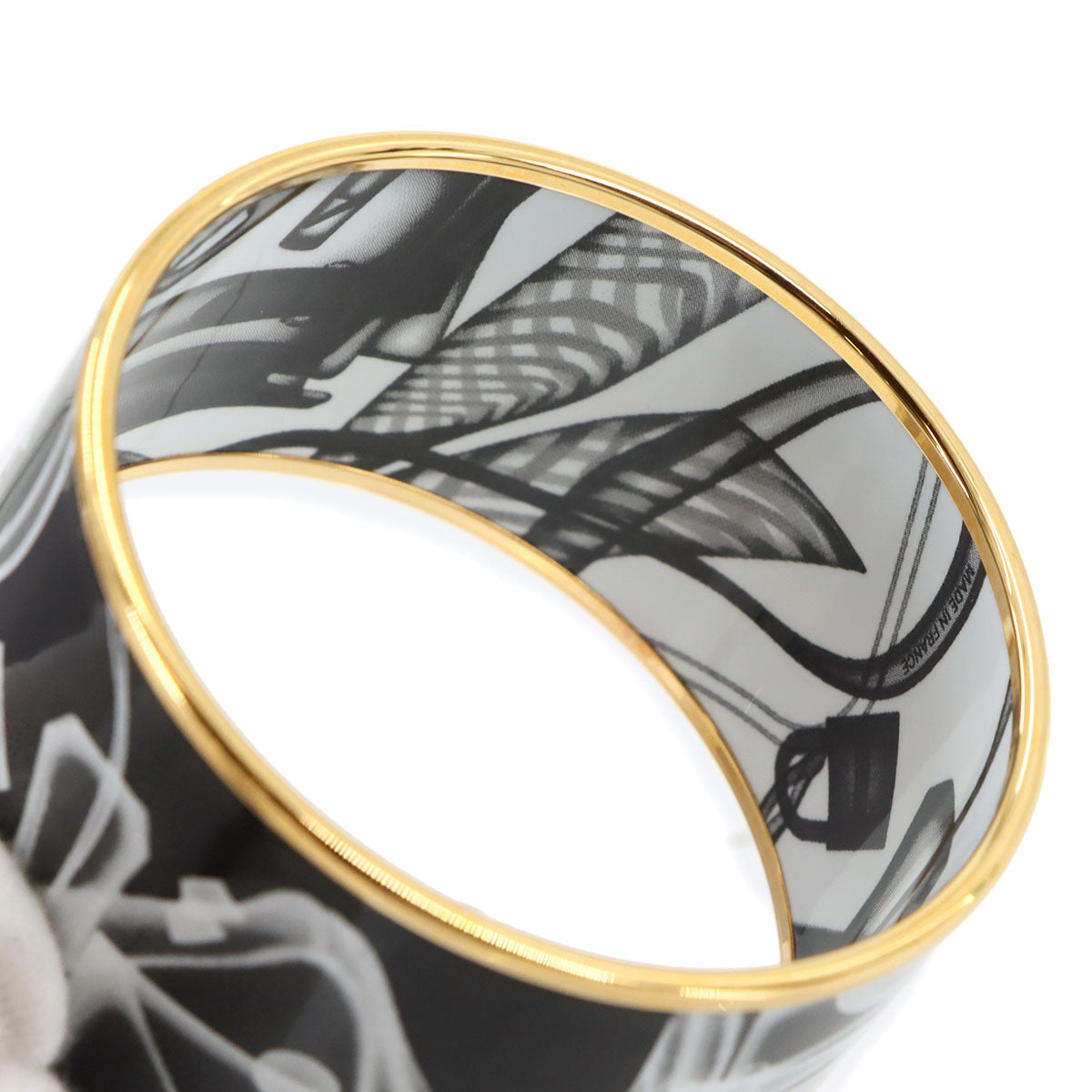 Email TGM Bangle Please Check-In Black White Gold Accessory