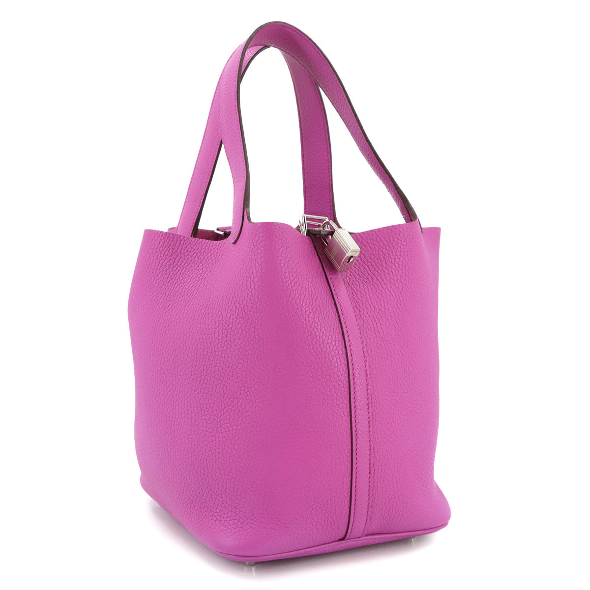 Picotin Lock MM Hand Bag Taurillon Clemence Magnolia Purse