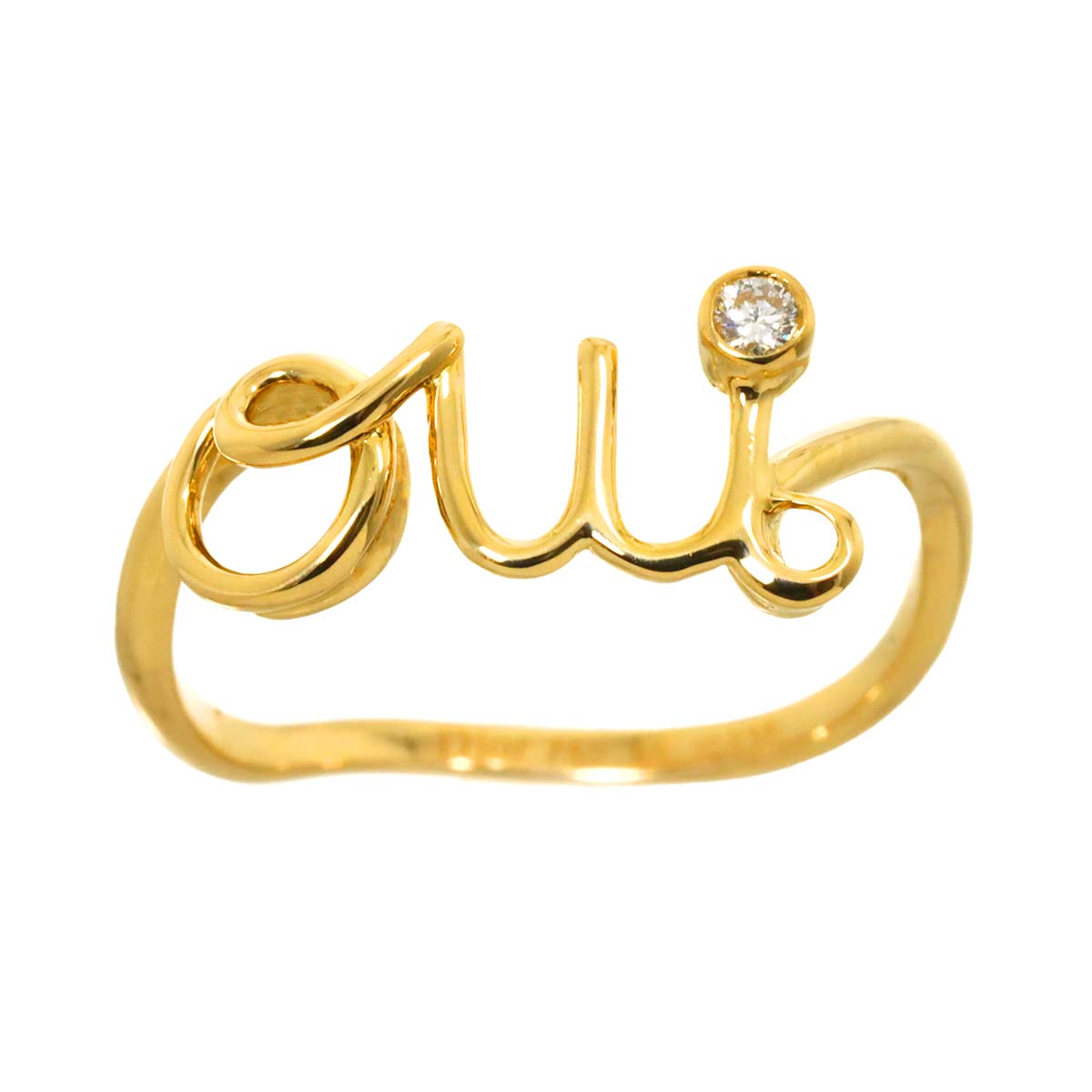 Dioramour OUI Diamond Ring 18K YG size55 6.75-7.25(US)
