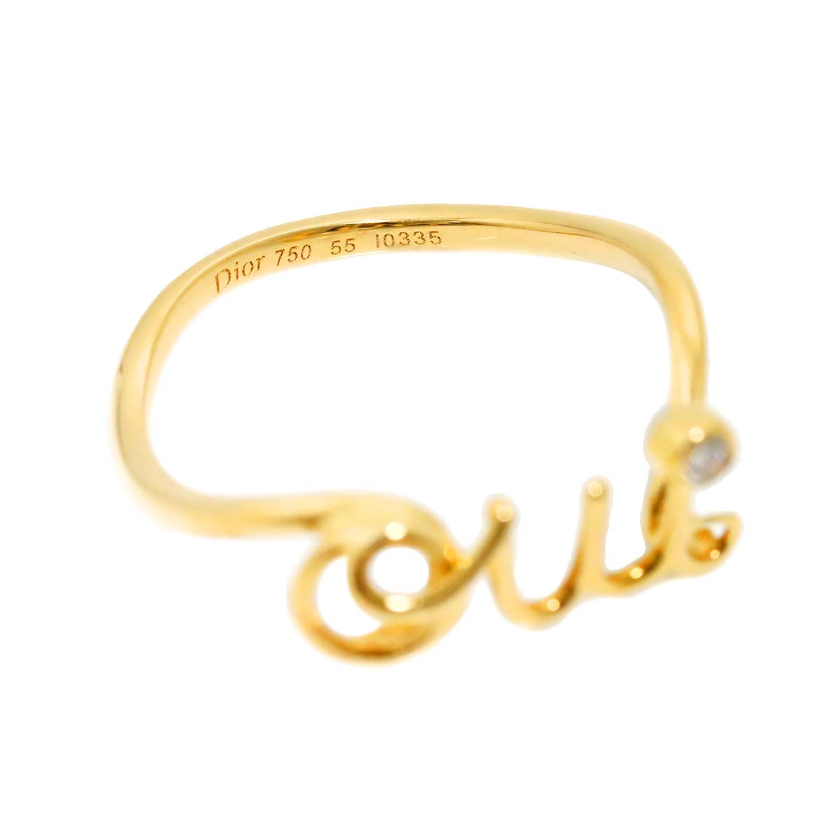 Dioramour OUI Diamond Ring 18K YG size55 6.75-7.25(US)