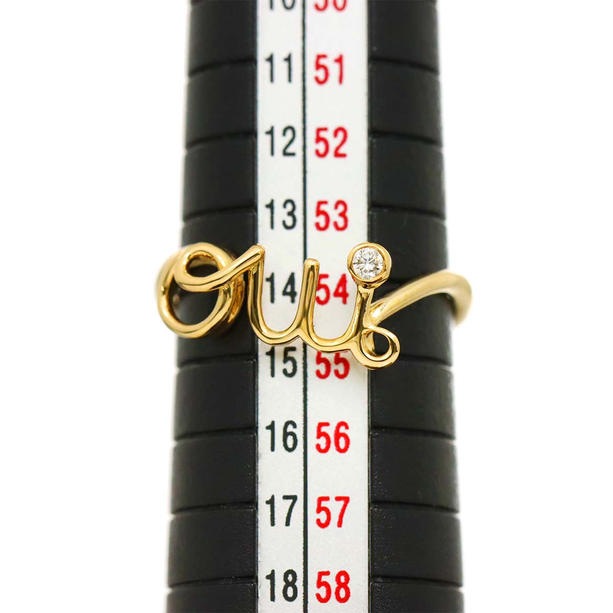 Dioramour OUI Diamond Ring 18K YG size55 6.75-7.25(US)