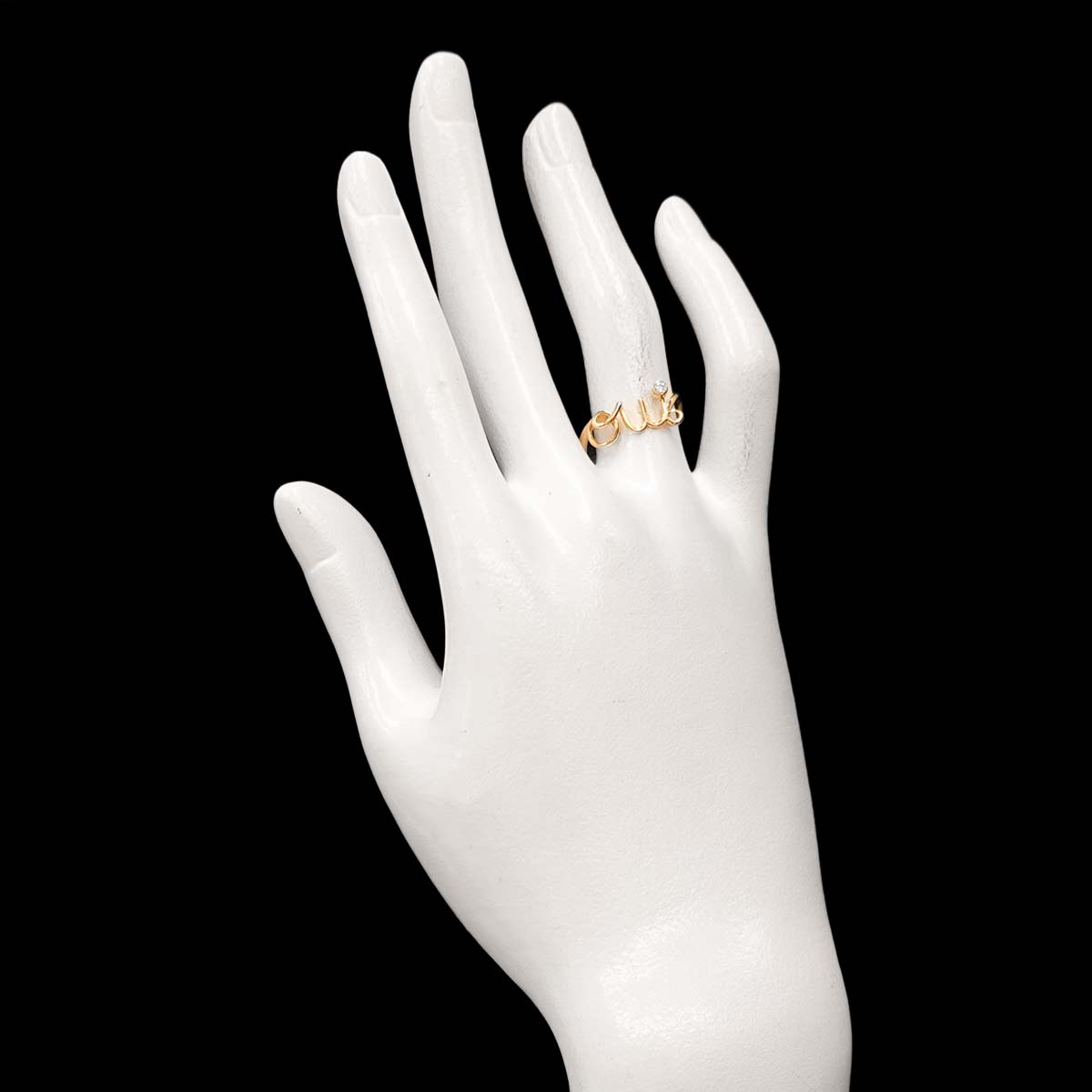 Dioramour OUI Diamond Ring 18K YG size55 6.75-7.25(US)