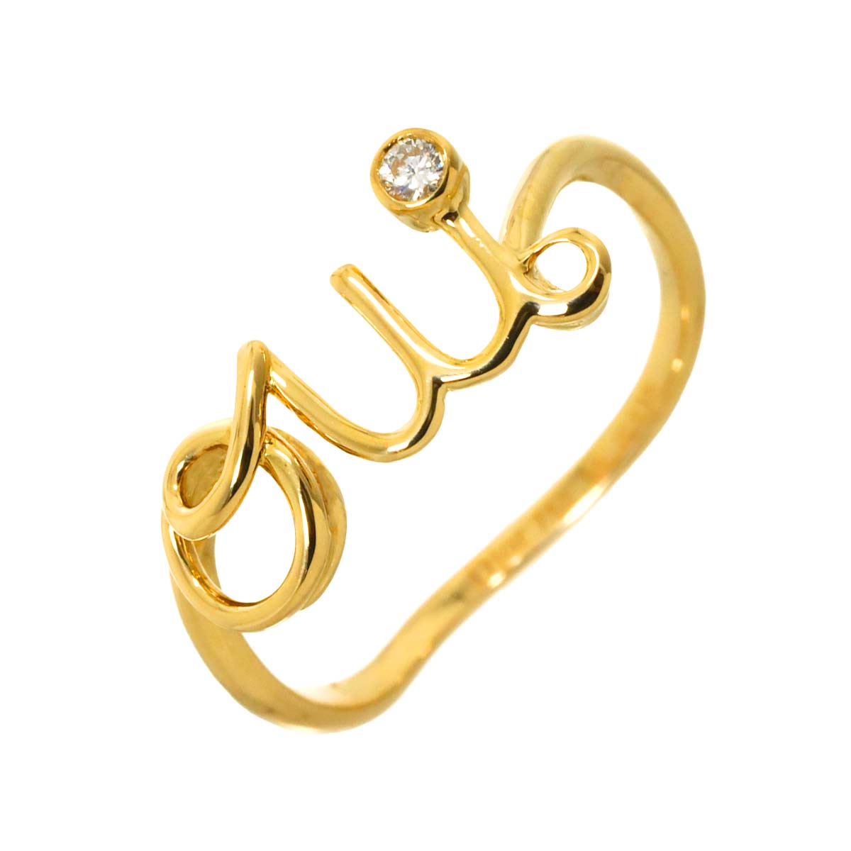 Dioramour OUI Diamond Ring 18K YG size55 6.75-7.25(US)