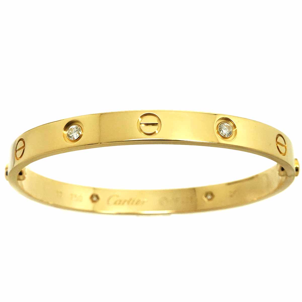 Love Bracelet Diamond 4P Bangle 18K YG 750 Size17