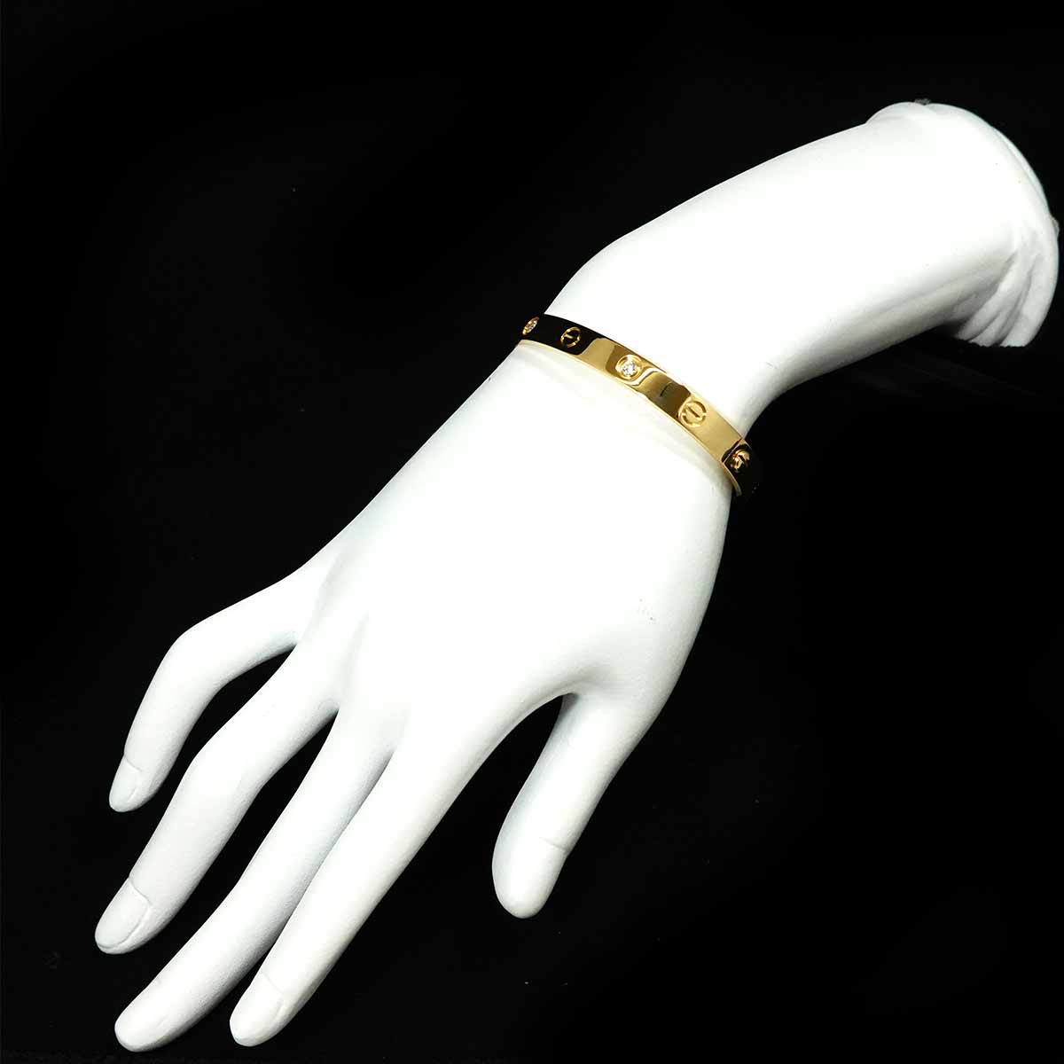 Love Bracelet Diamond 4P Bangle 18K YG 750 Size17