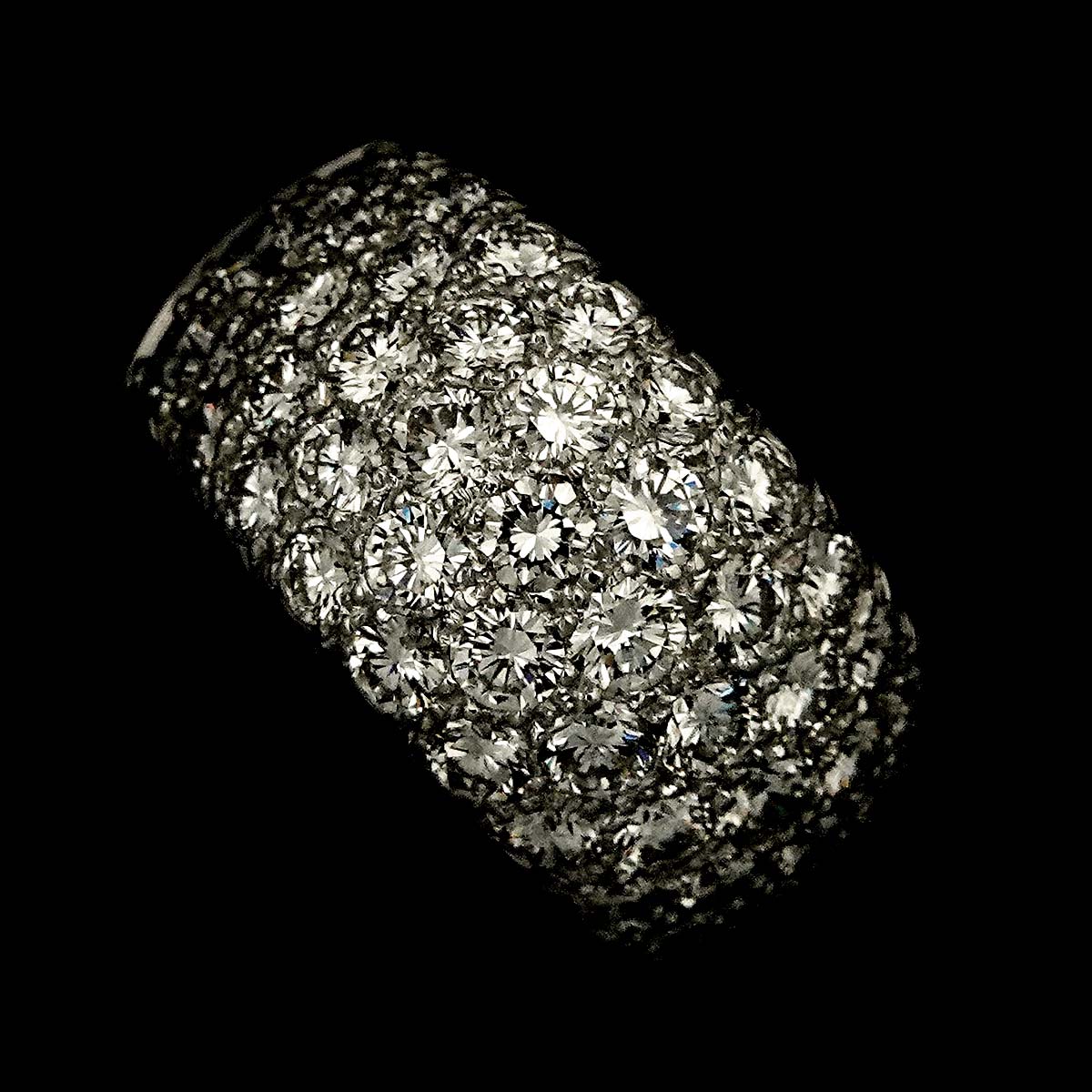 Pave Diamond Ring 18K WG 750 size5.5-5.75(US)