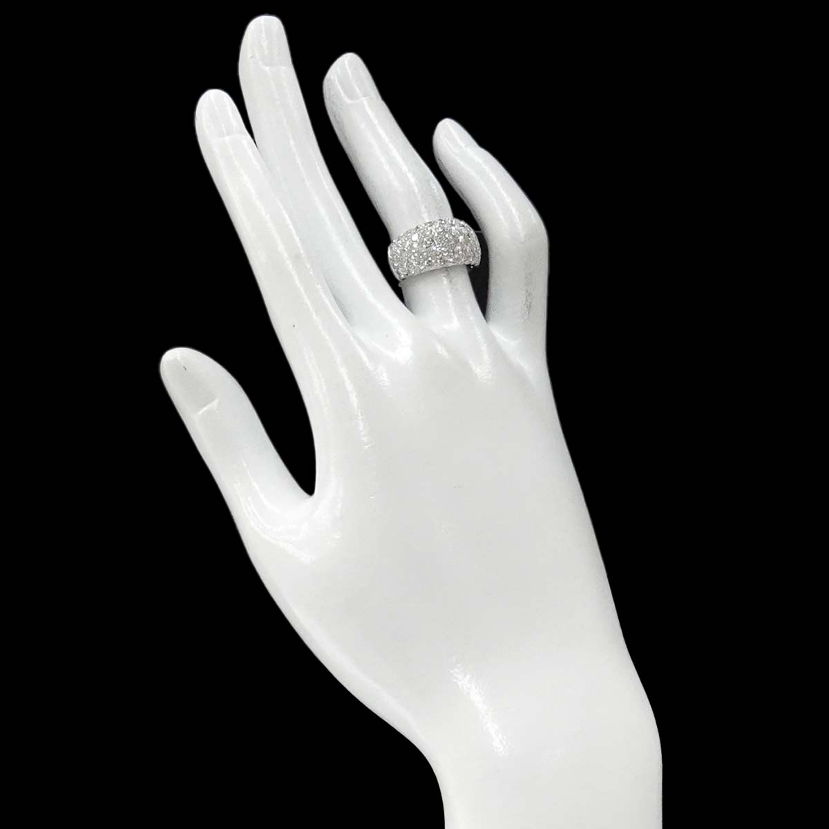 Pave Diamond Ring 18K WG 750 size5.5-5.75(US)