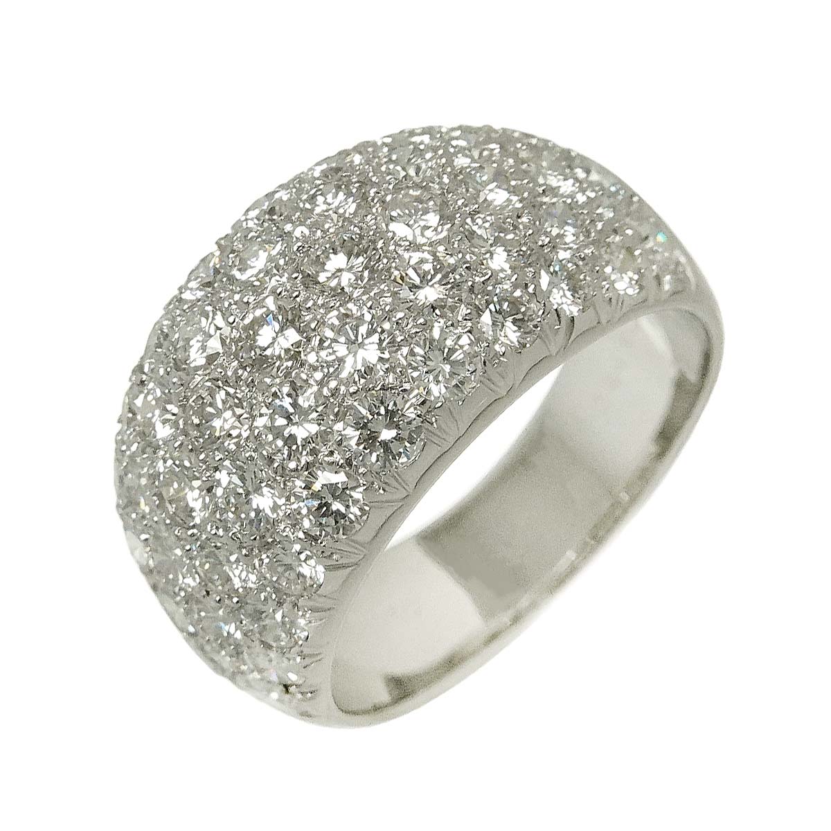 Pave Diamond Ring 18K WG 750 size5.5-5.75(US)