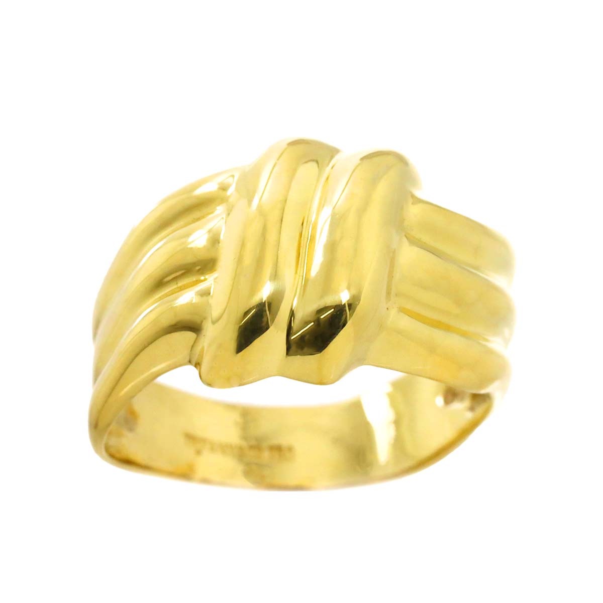 Ring 18K YG Yellow Gold 750 size5.5-5.75(US)