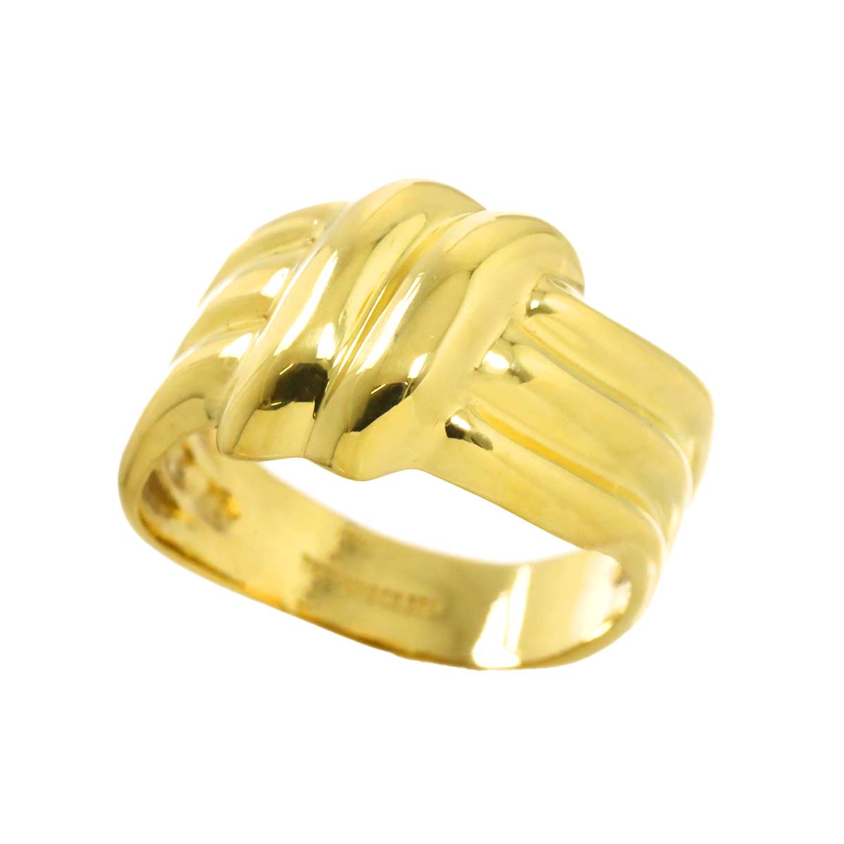 Ring 18K YG Yellow Gold 750 size5.5-5.75(US)