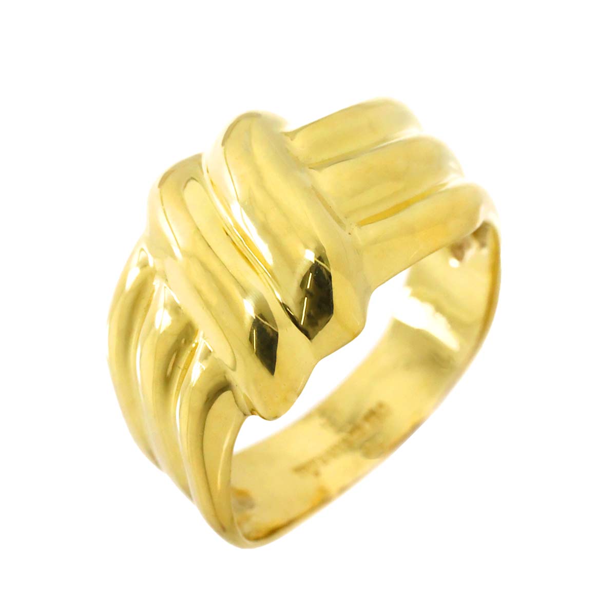 Ring 18K YG Yellow Gold 750 size5.5-5.75(US)