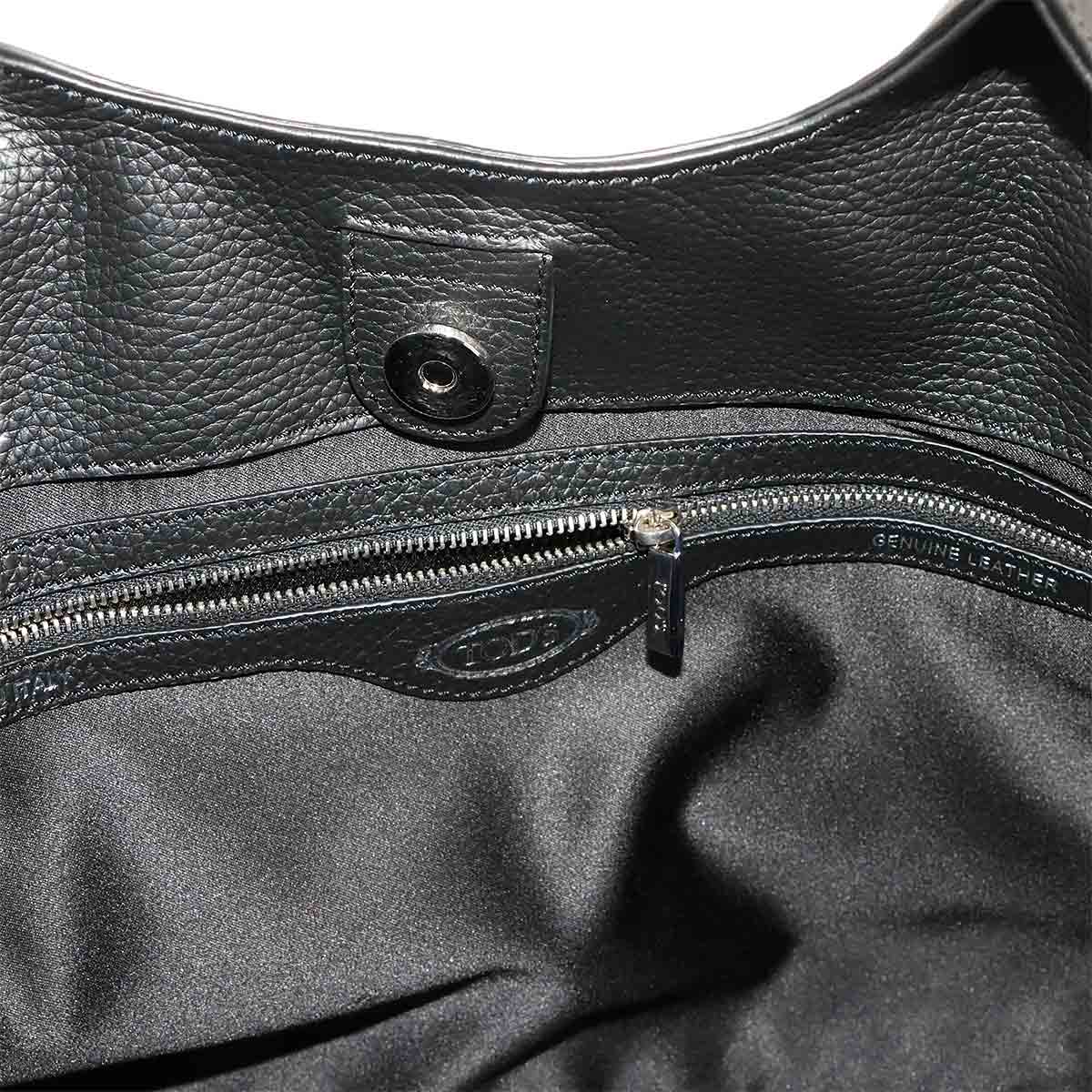 ALF Shopping Bag Piccola Tote Shoulder Bag Leather Black