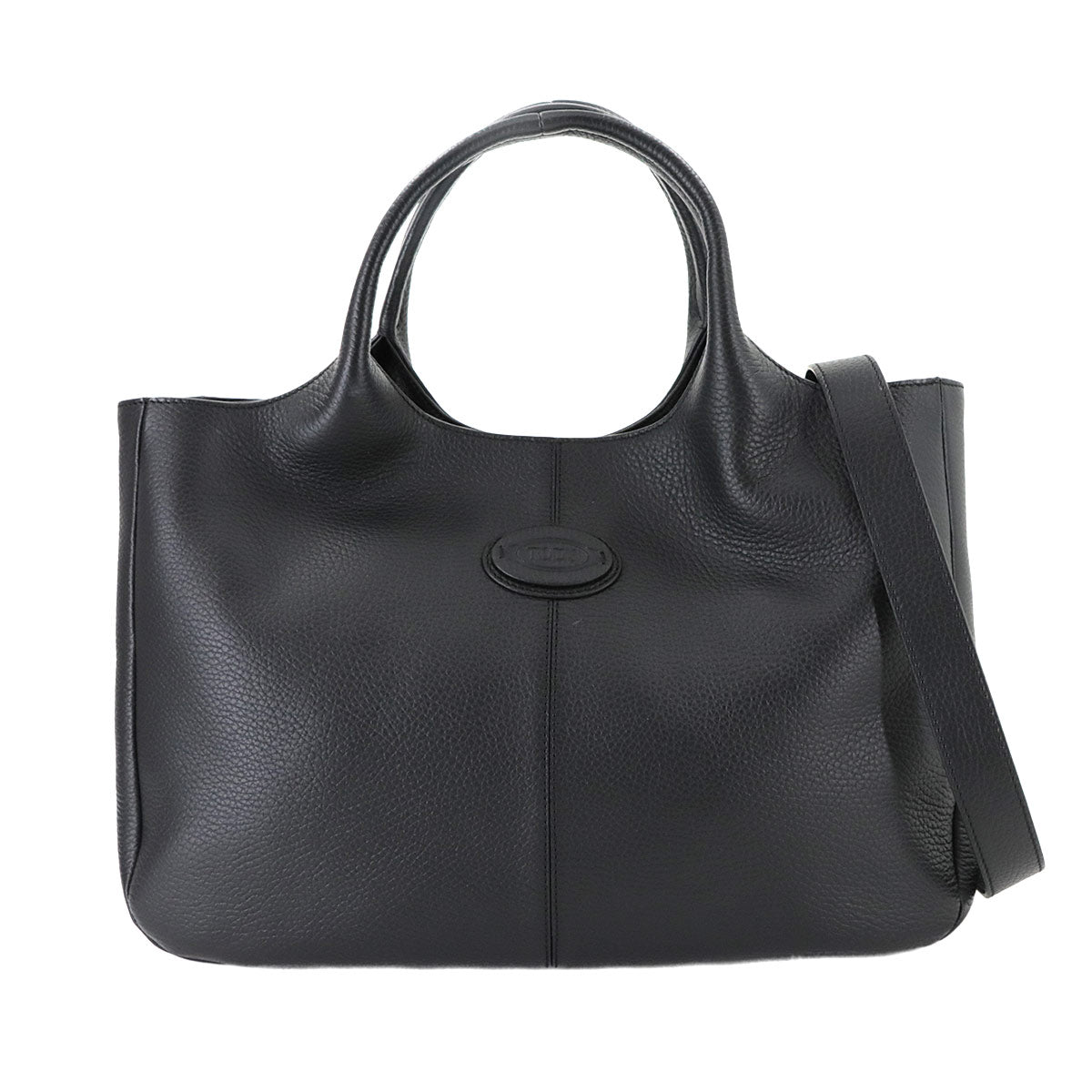 ALF Shopping Bag Piccola Tote Shoulder Bag Leather Black