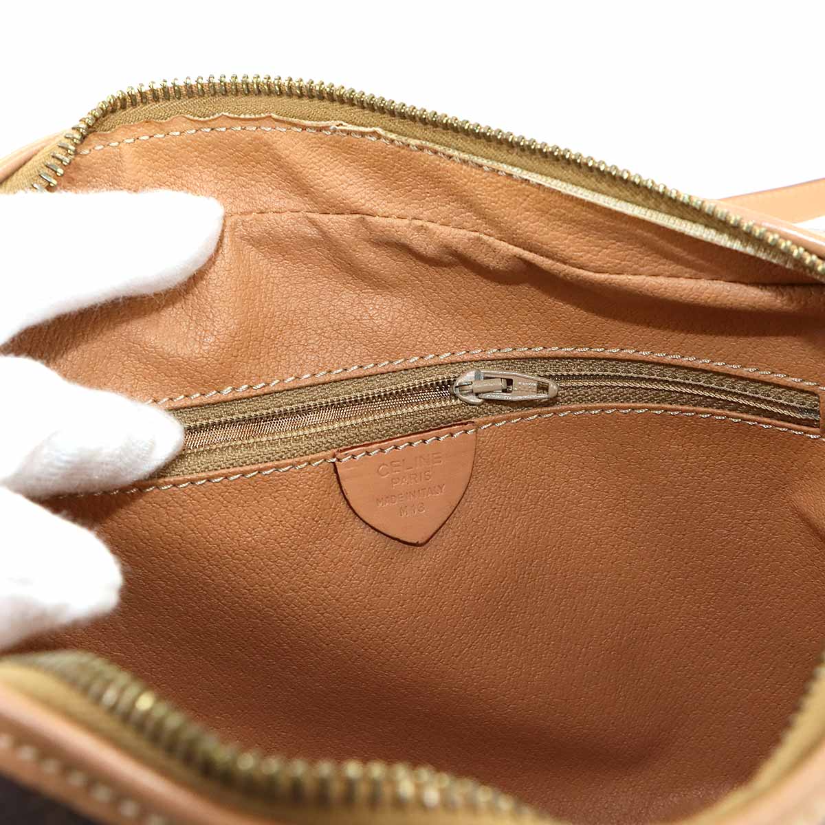 Macadam Shoulder Bag Leather PVC Brown Vintage Purse