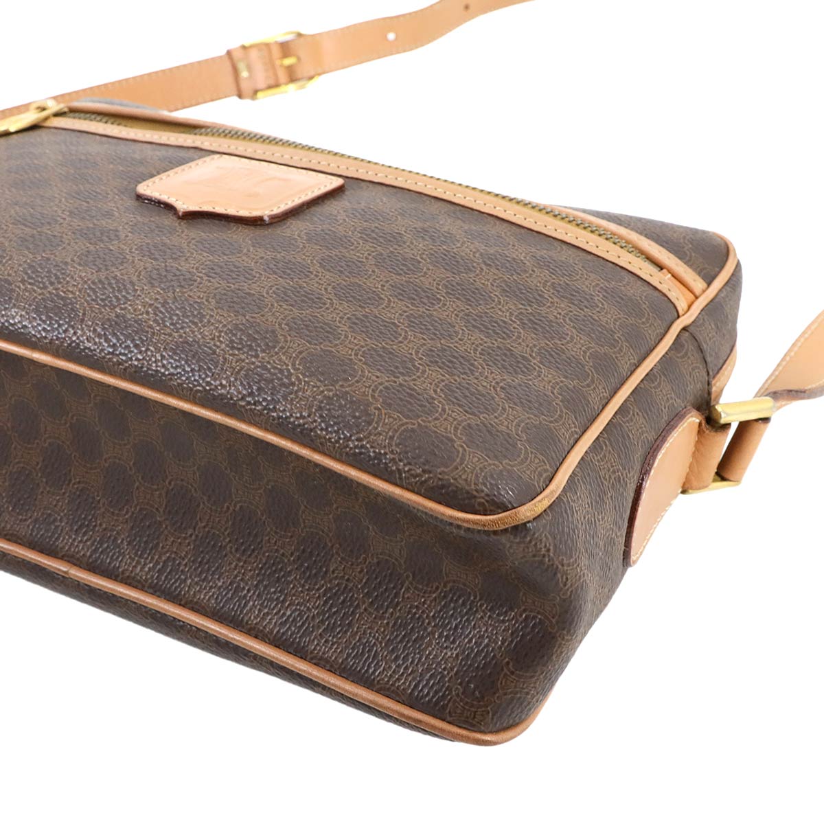 Macadam Shoulder Bag Leather PVC Brown Vintage Purse