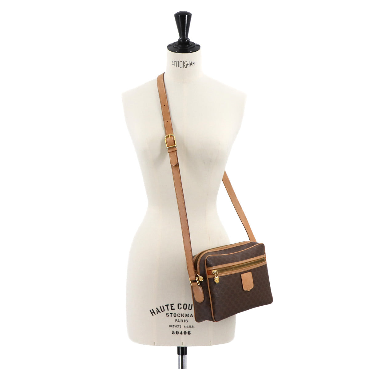 Macadam Shoulder Bag Leather PVC Brown Vintage Purse