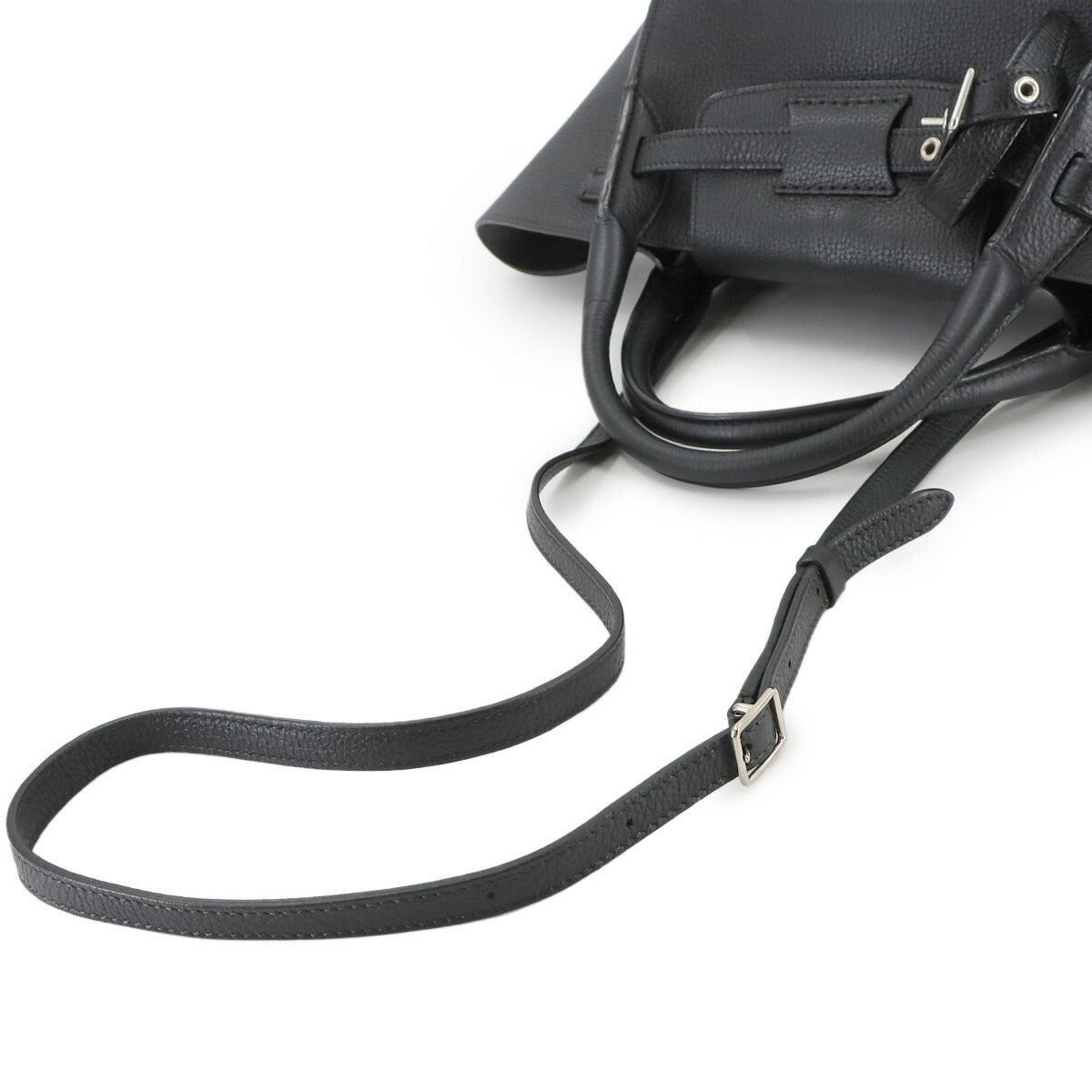 Big Bag Small With Longstrap Hand Shoulder Bag Leather Black
