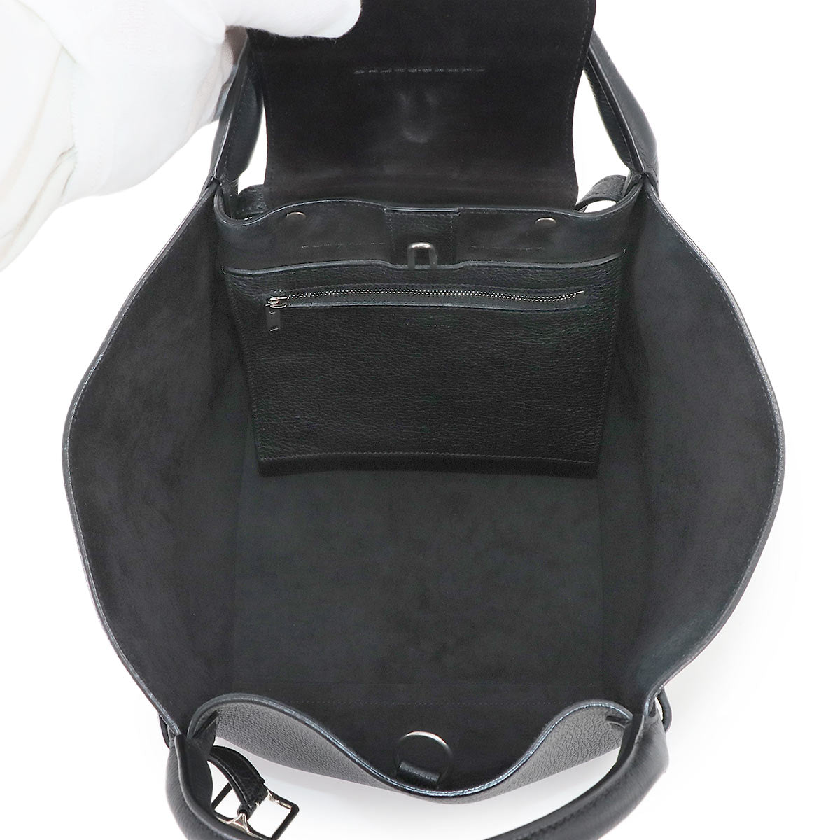 Big Bag Small With Longstrap Hand Shoulder Bag Leather Black