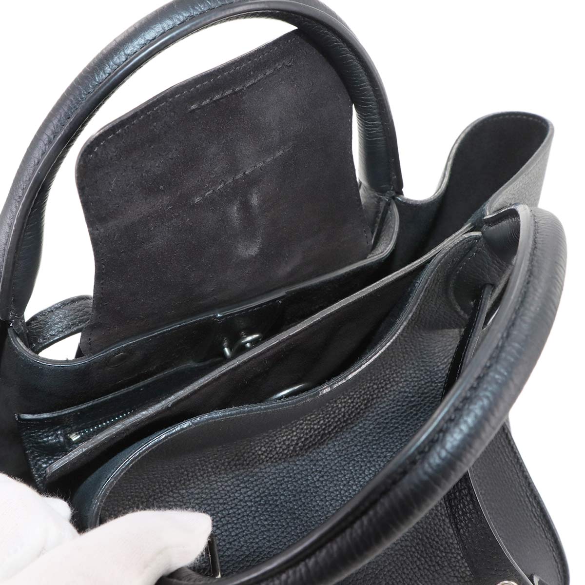 Big Bag Small With Longstrap Hand Shoulder Bag Leather Black