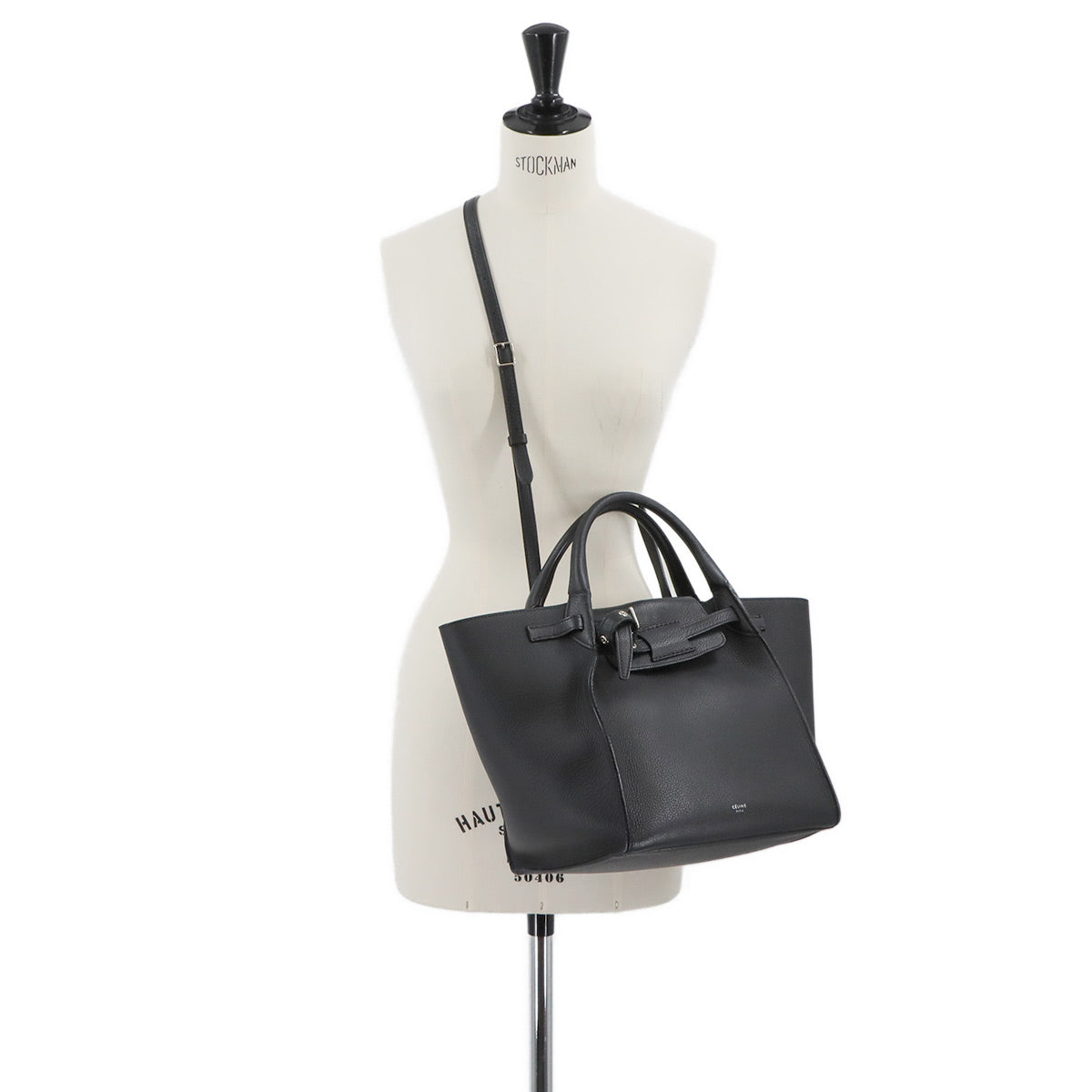 Big Bag Small With Longstrap Hand Shoulder Bag Leather Black