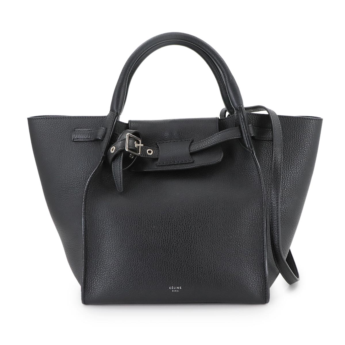 Big Bag Small With Longstrap Hand Shoulder Bag Leather Black