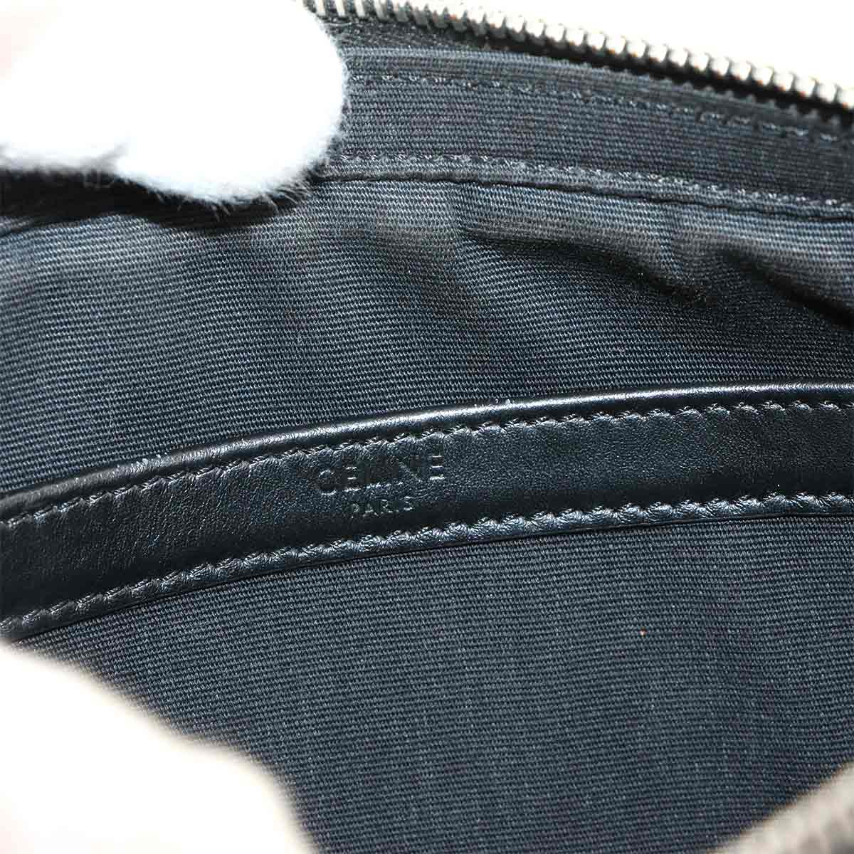 Triomphe Medium Messenger Shoulder Bag PVC Leather Black Brown