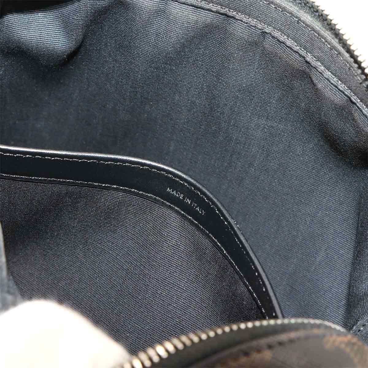 Triomphe Medium Messenger Shoulder Bag PVC Leather Black Brown