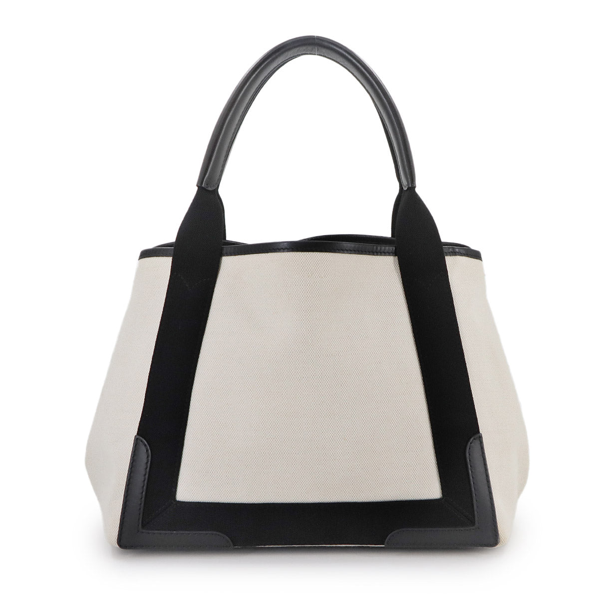 Navy Cabas Small Tote Bag Canvas Leather White Black 339933